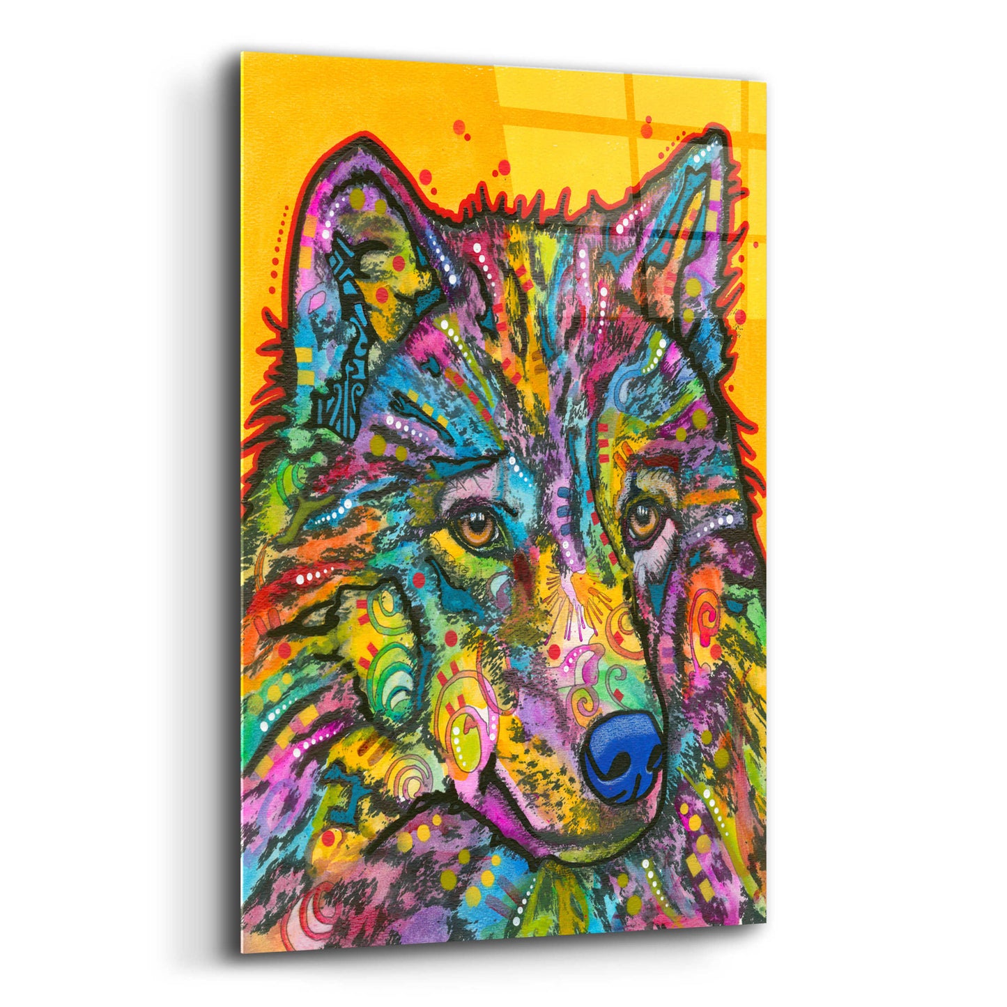 Epic Art 'Wolf 2' by Dean Russo, Acrylic Glass Wall Art,12x16