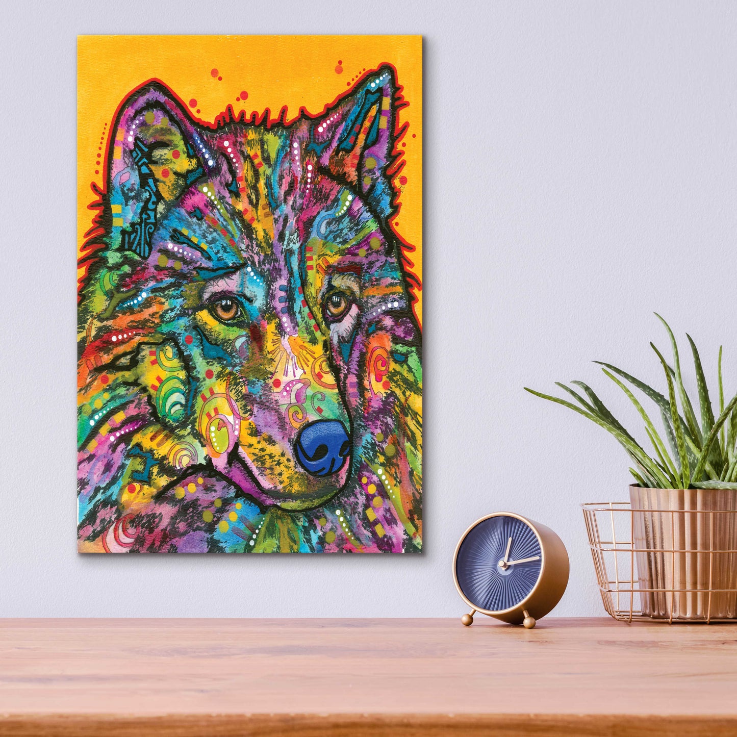 Epic Art 'Wolf 2' by Dean Russo, Acrylic Glass Wall Art,12x16