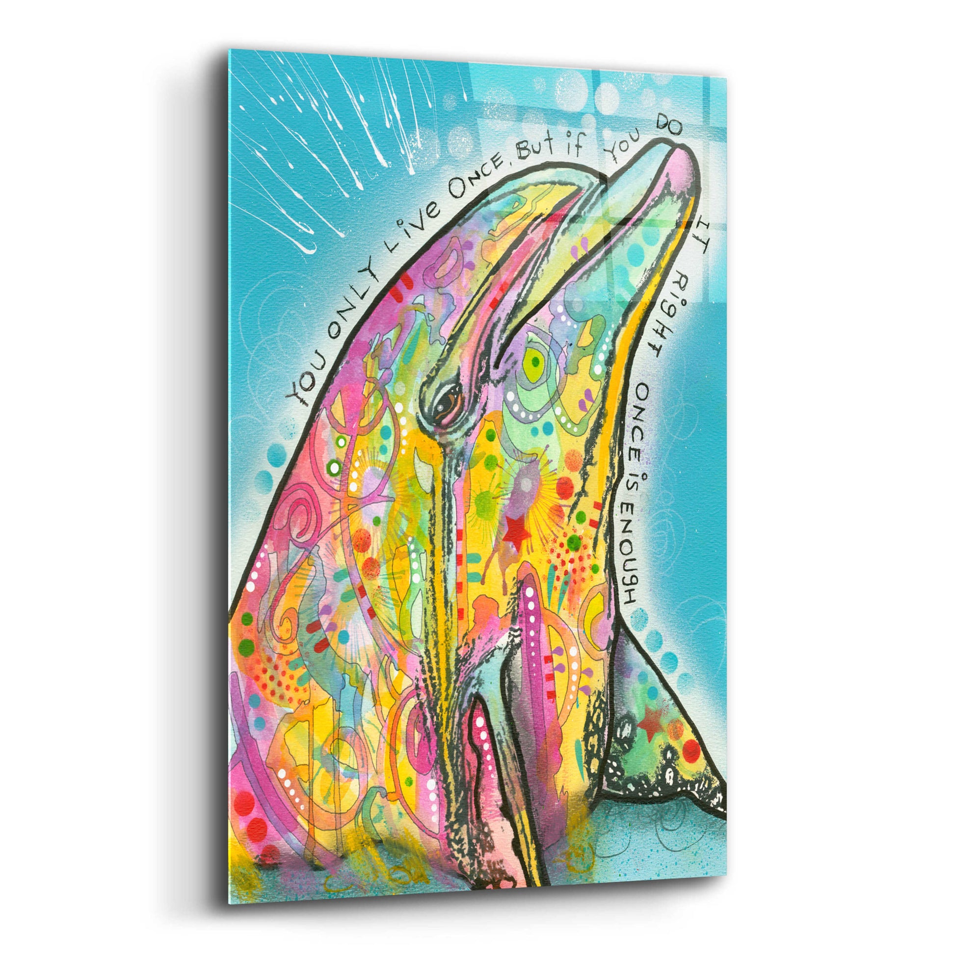 Epic Art 'Dolphin' by Dean Russo, Acrylic Glass Wall Art,12x16