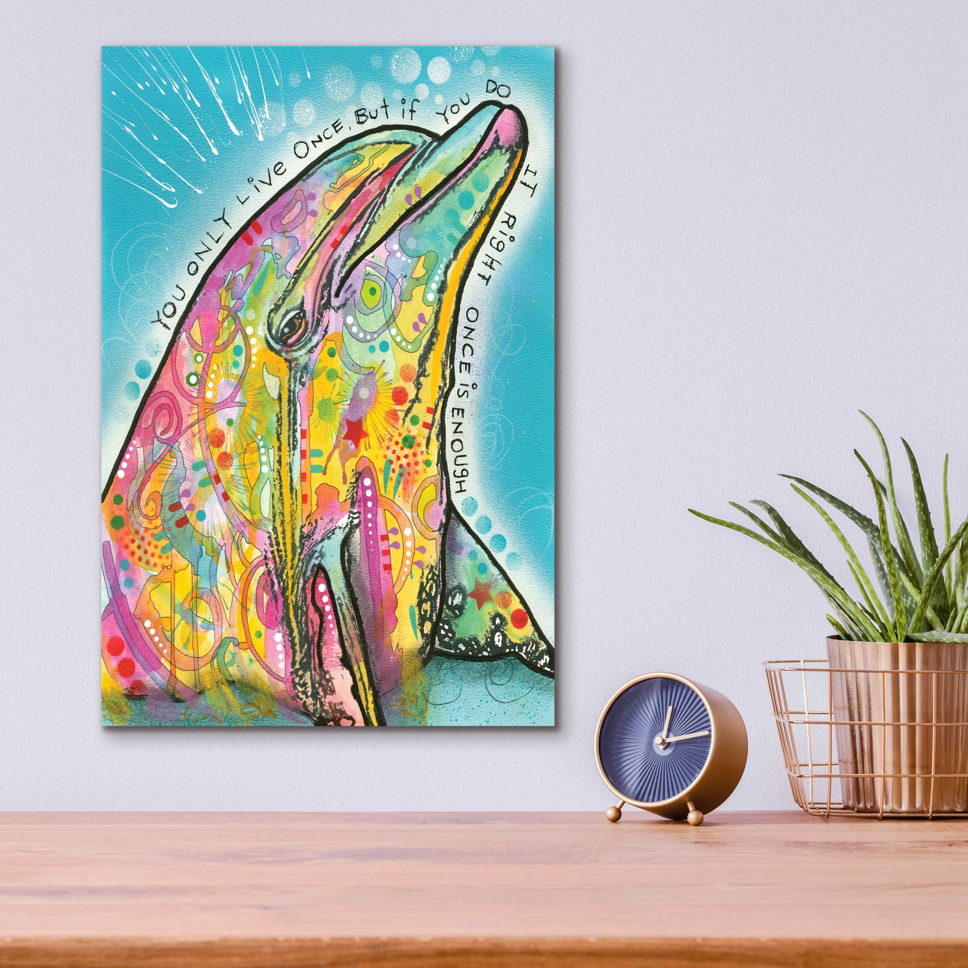 Epic Art 'Dolphin' by Dean Russo, Acrylic Glass Wall Art,12x16