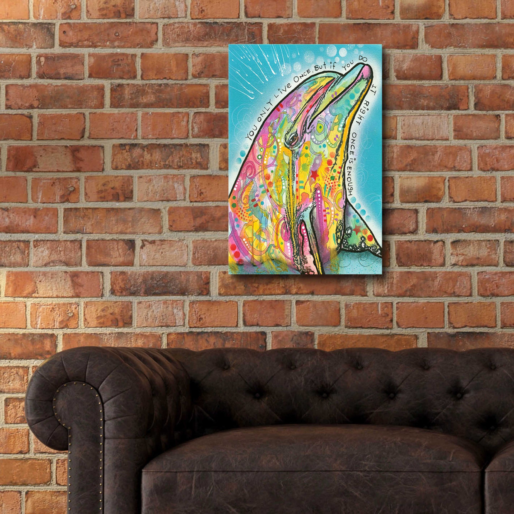 Epic Art 'Dolphin' by Dean Russo, Acrylic Glass Wall Art,16x24