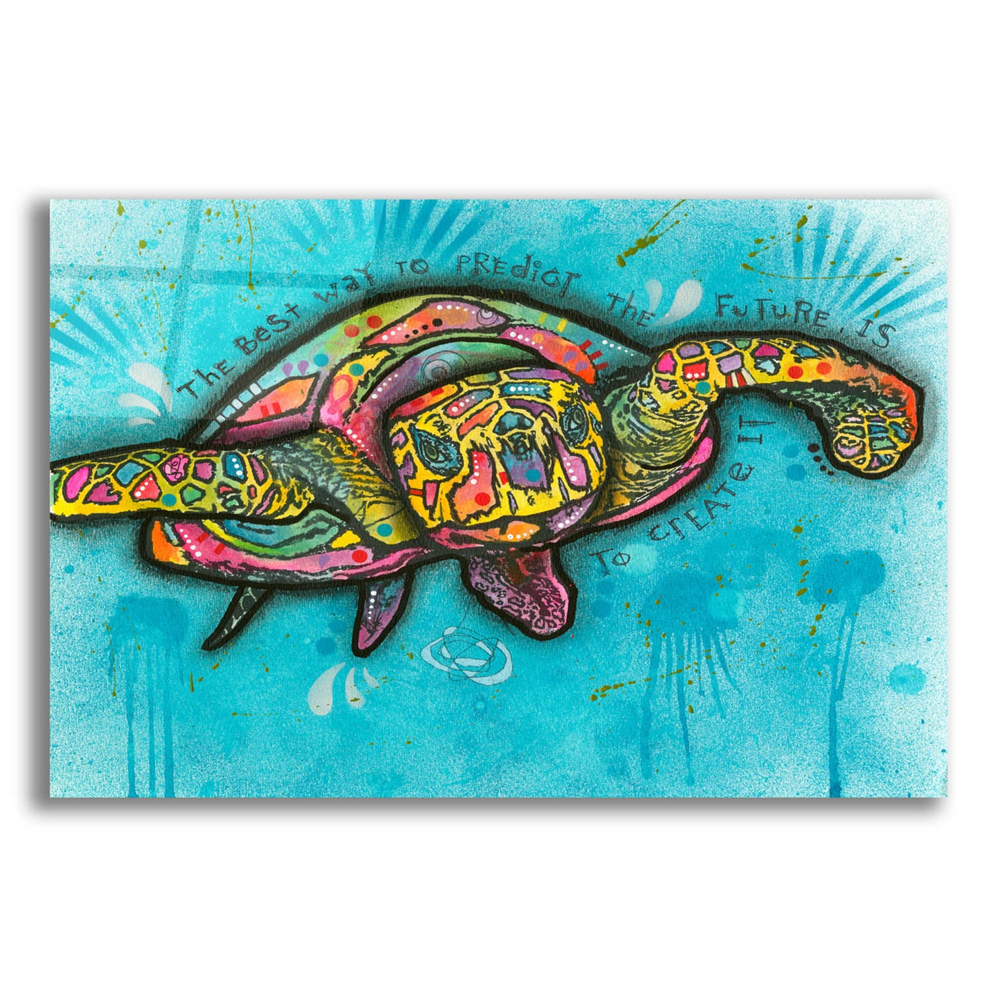 Epic Art 'Turtle ' by Dean Russo, Acrylic Glass Wall Art,16x12