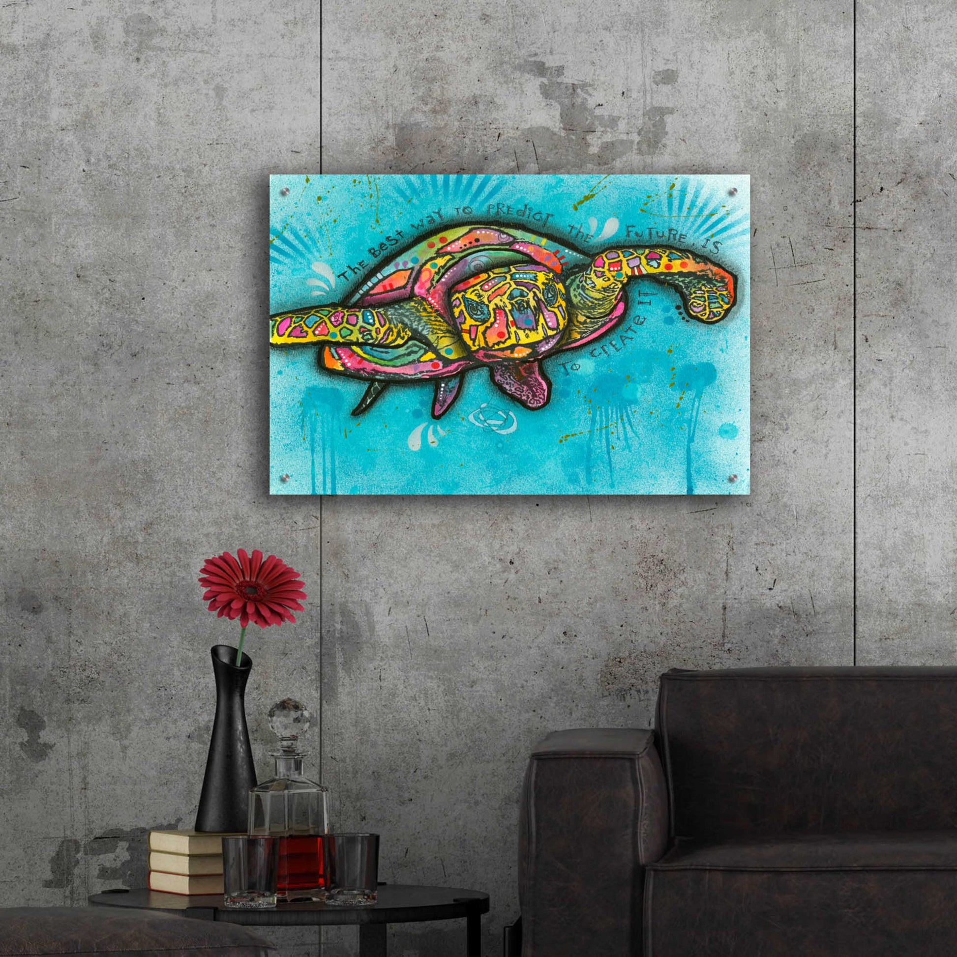 Epic Art 'Turtle ' by Dean Russo, Acrylic Glass Wall Art,36x24