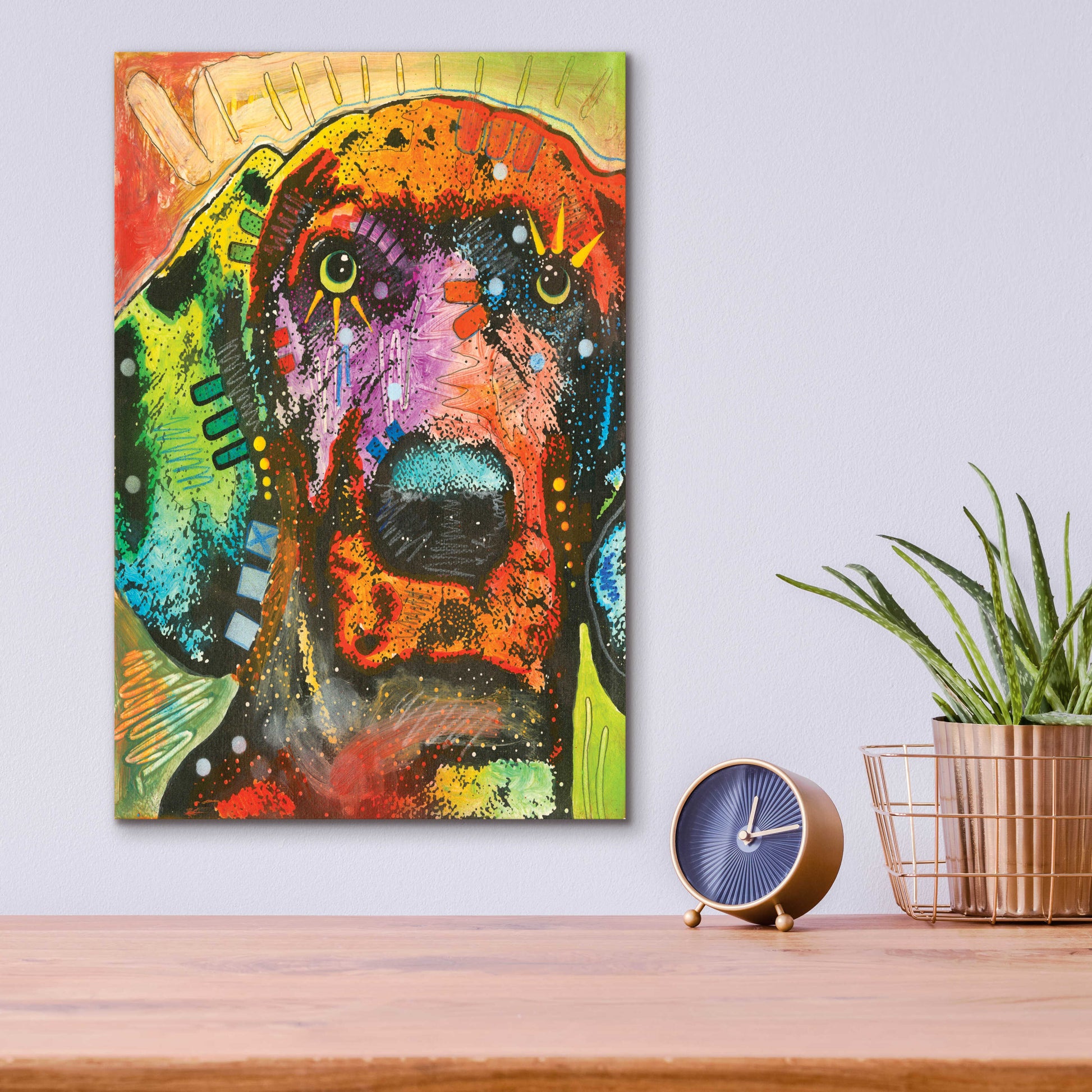 Epic Art 'Gazing Puppy Love' by Dean Russo, Acrylic Glass Wall Art,12x16