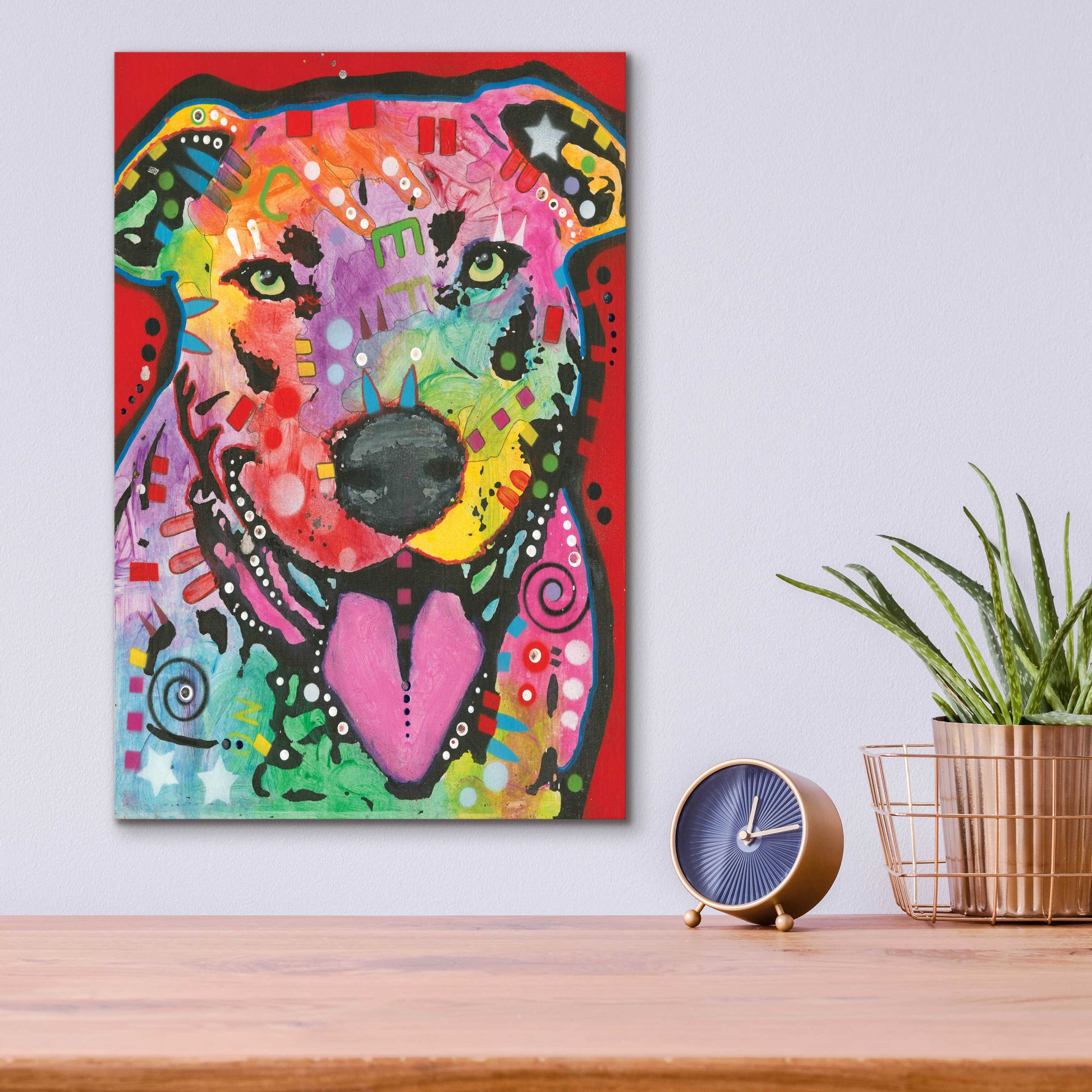 Epic Art 'Pit Bull Lick' by Dean Russo, Acrylic Glass Wall Art,12x16