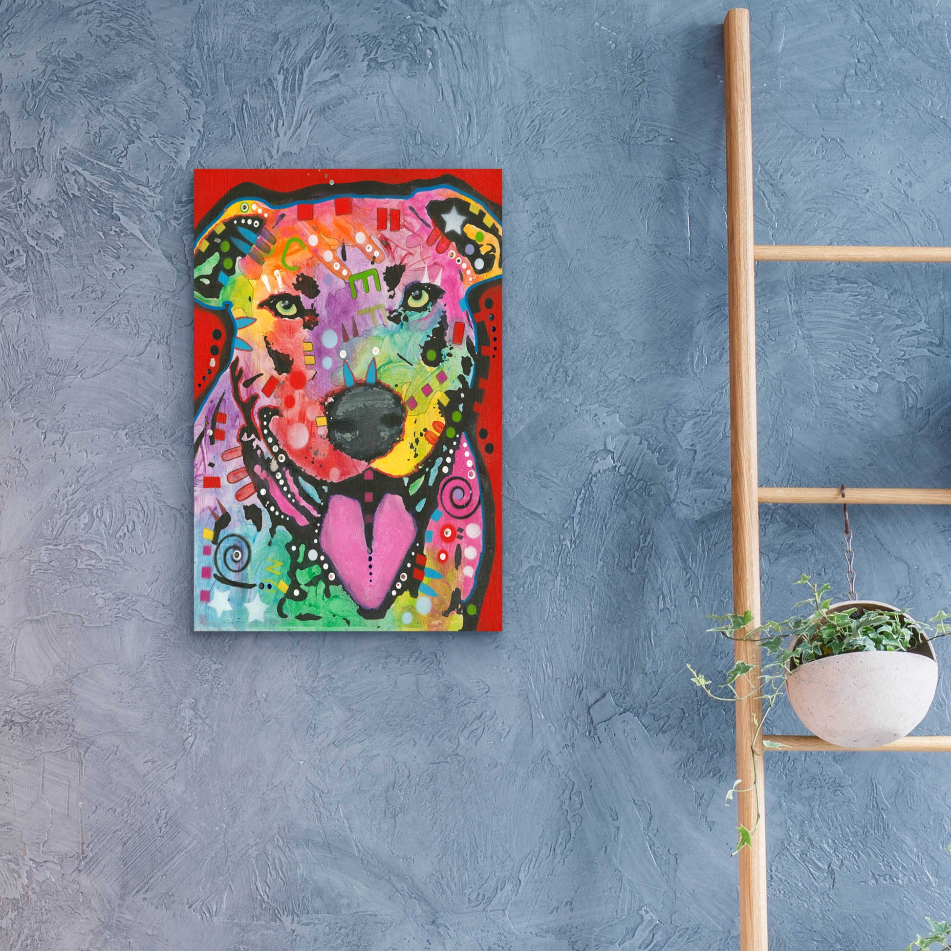 Epic Art 'Pit Bull Lick' by Dean Russo, Acrylic Glass Wall Art,16x24