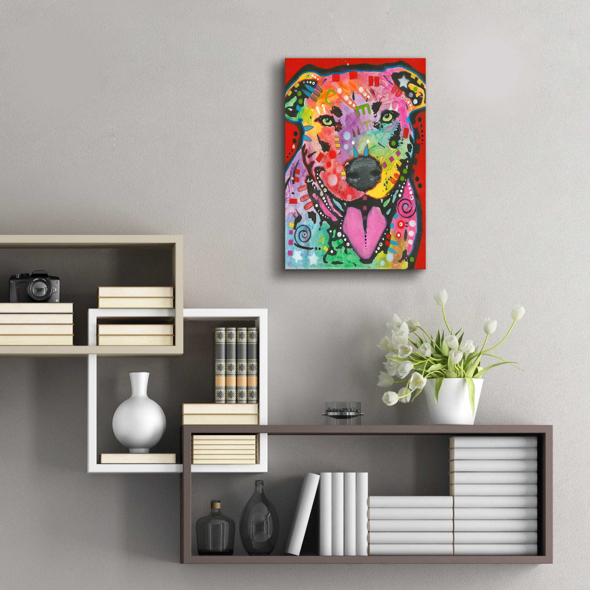 Epic Art 'Pit Bull Lick' by Dean Russo, Acrylic Glass Wall Art,16x24