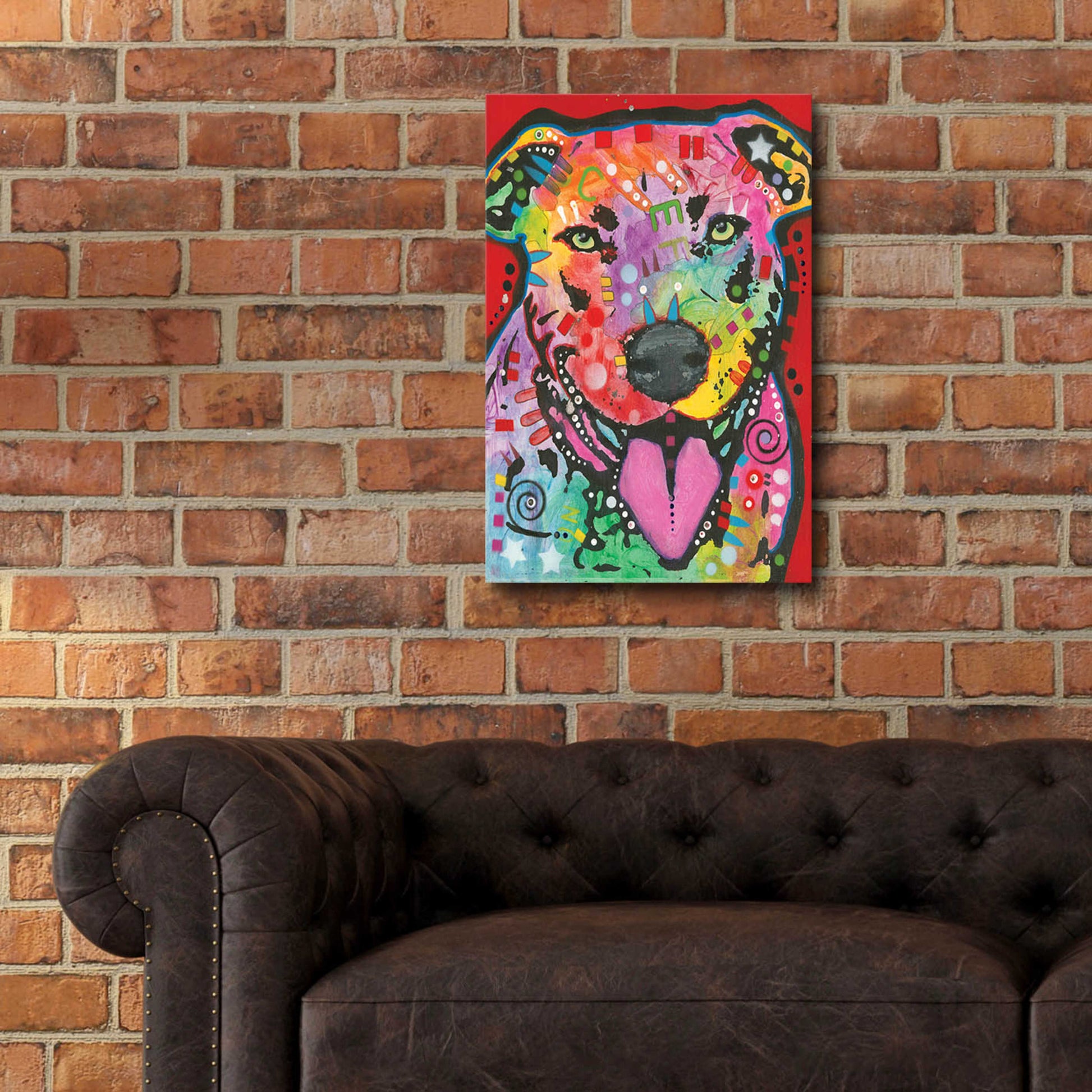 Epic Art 'Pit Bull Lick' by Dean Russo, Acrylic Glass Wall Art,16x24