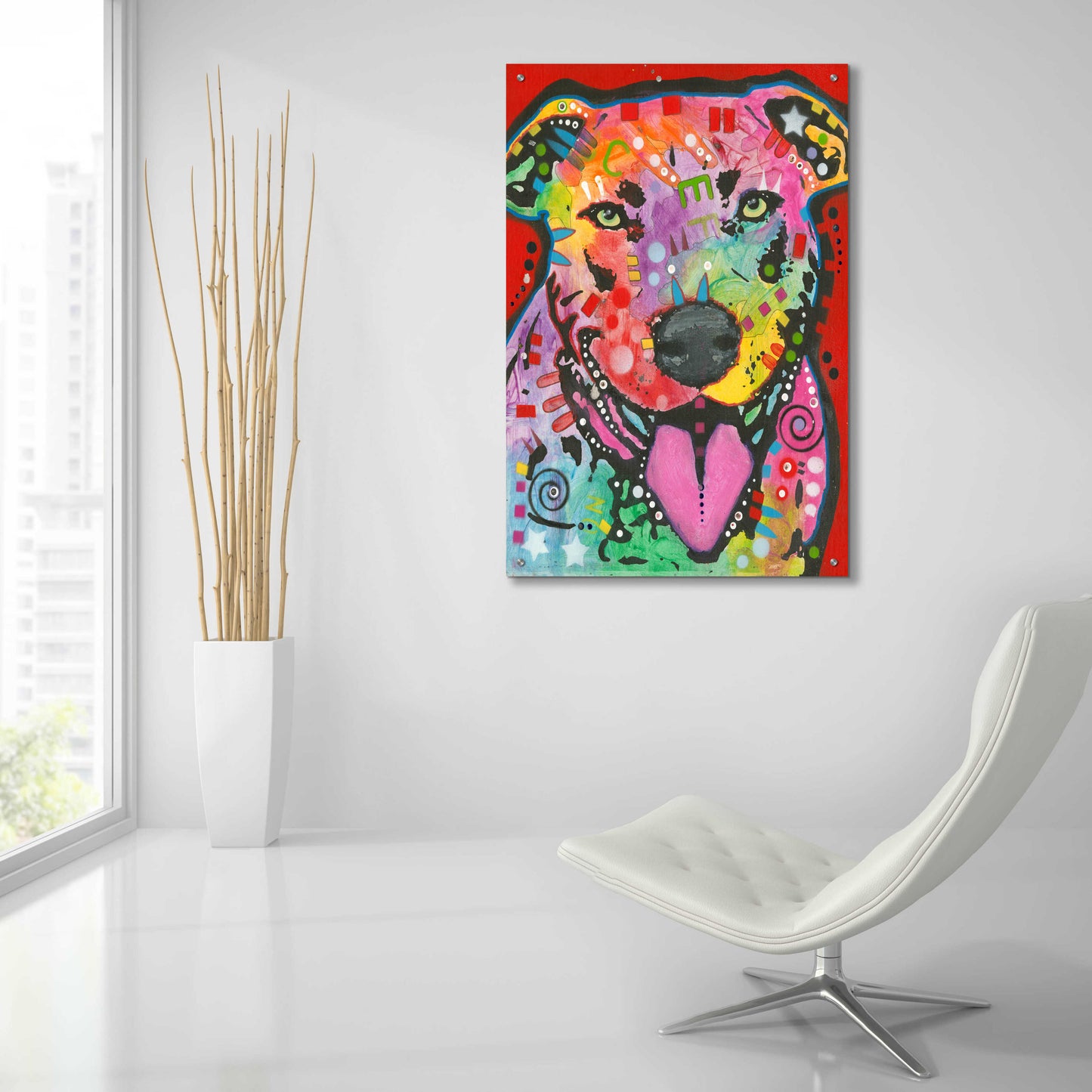 Epic Art 'Pit Bull Lick' by Dean Russo, Acrylic Glass Wall Art,24x36