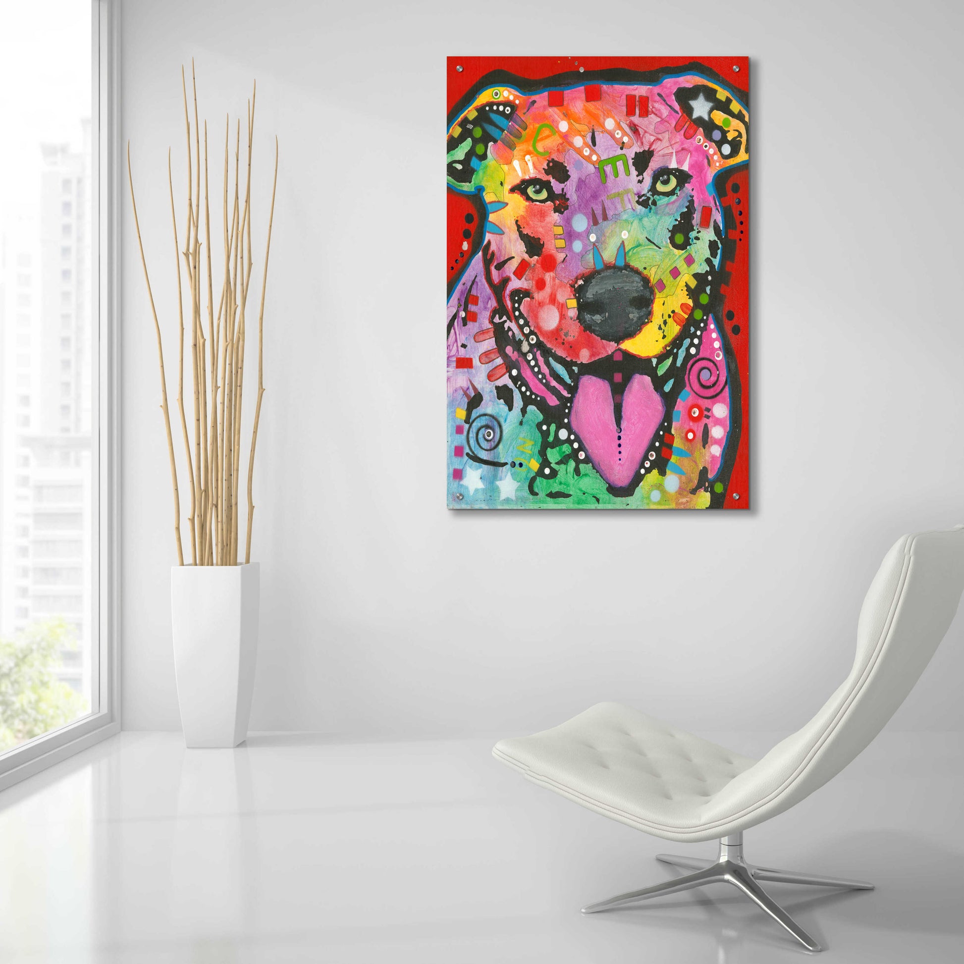 Epic Art 'Pit Bull Lick' by Dean Russo, Acrylic Glass Wall Art,24x36