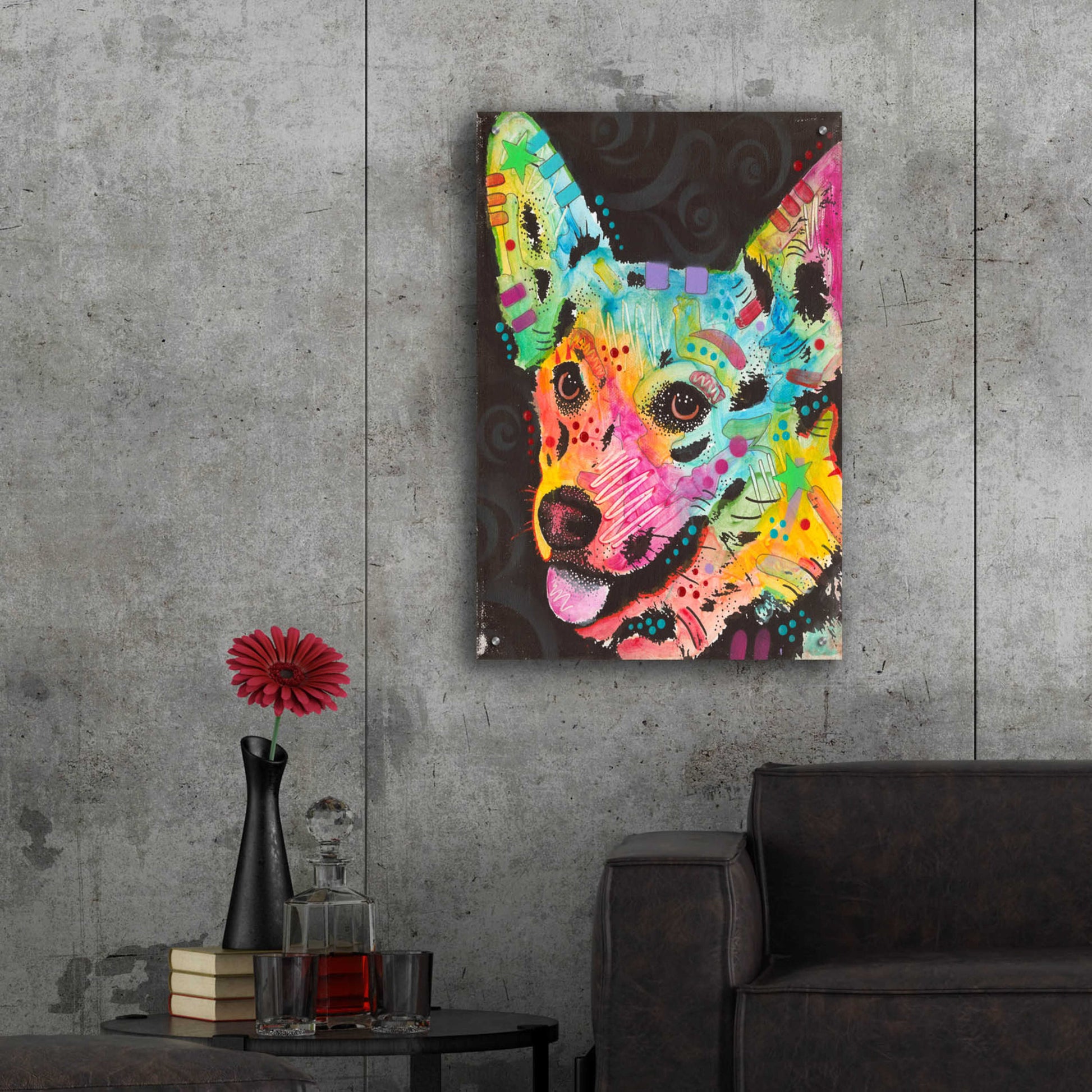 Epic Art 'Corgi Pup' by Dean Russo, Acrylic Glass Wall Art,24x36