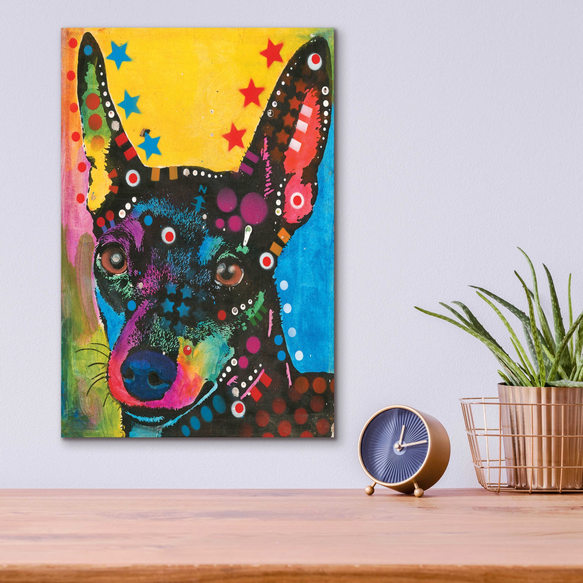 Epic Art 'Portrait of a Pup' by Dean Russo, Acrylic Glass Wall Art,12x16