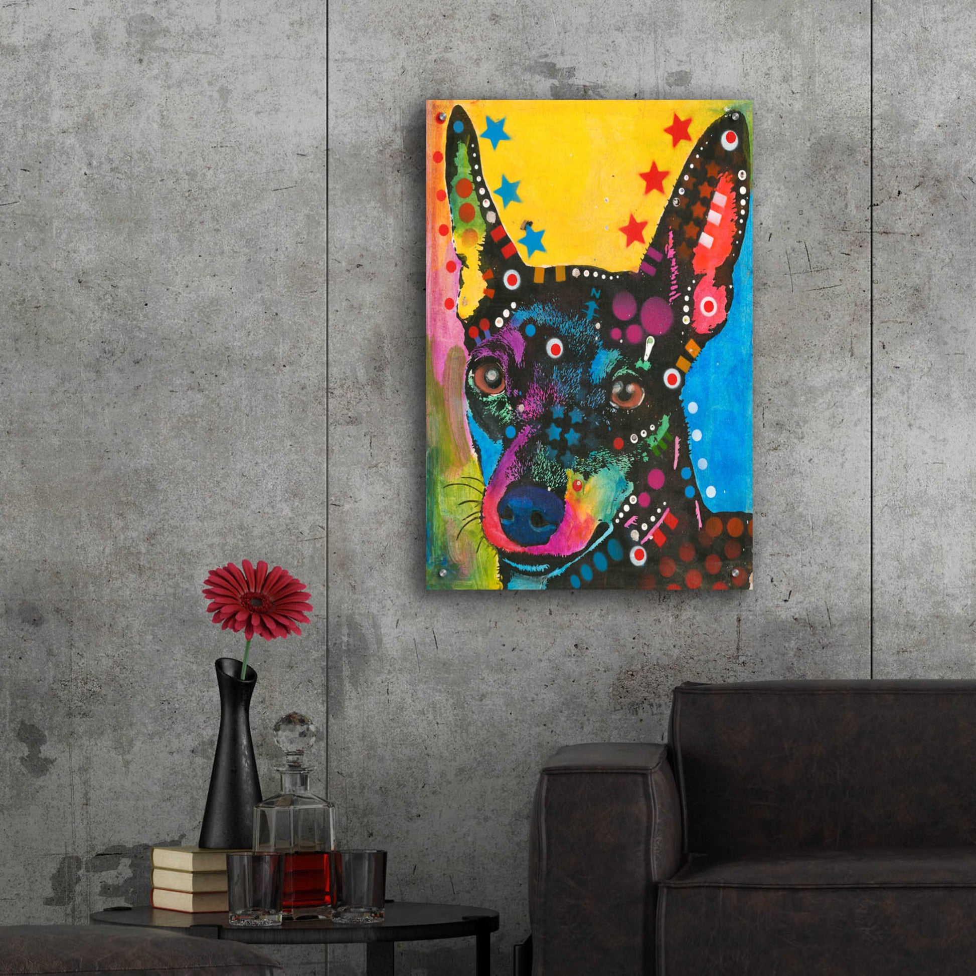 Epic Art 'Portrait of a Pup' by Dean Russo, Acrylic Glass Wall Art,24x36