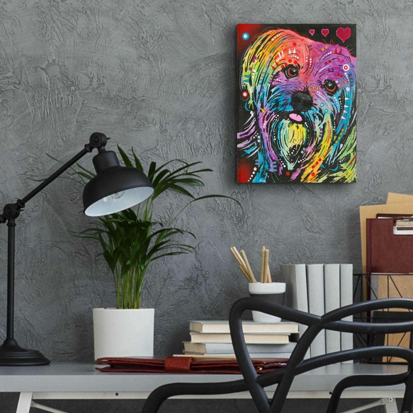 Epic Art 'Maltese Pup' by Dean Russo, Acrylic Glass Wall Art,12x16