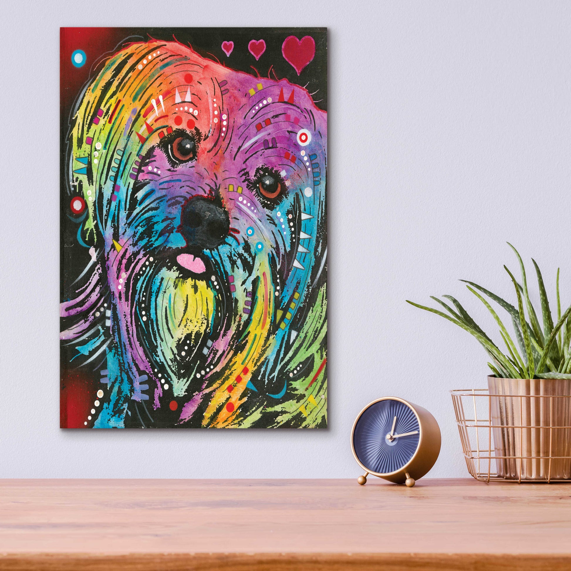 Epic Art 'Maltese Pup' by Dean Russo, Acrylic Glass Wall Art,12x16