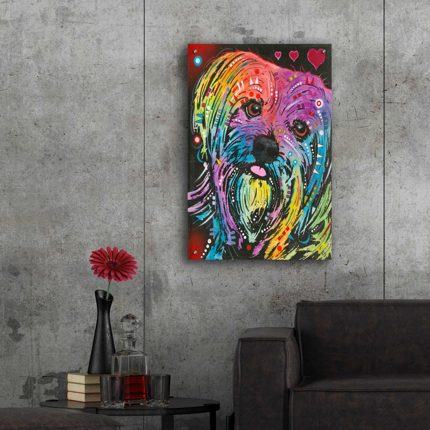 Epic Art 'Maltese Pup' by Dean Russo, Acrylic Glass Wall Art,24x36