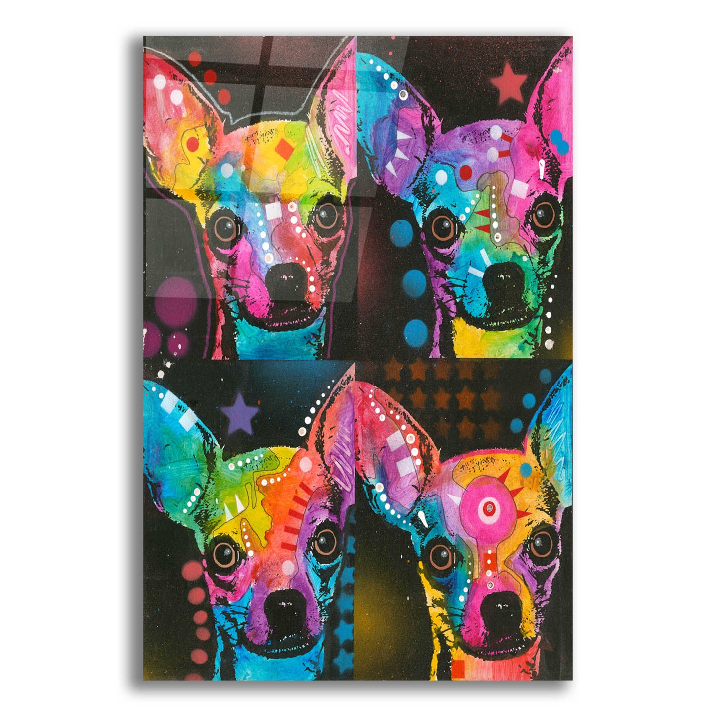 Epic Art 'Chihuahua 4 UP' by Dean Russo, Acrylic Glass Wall Art,12x16