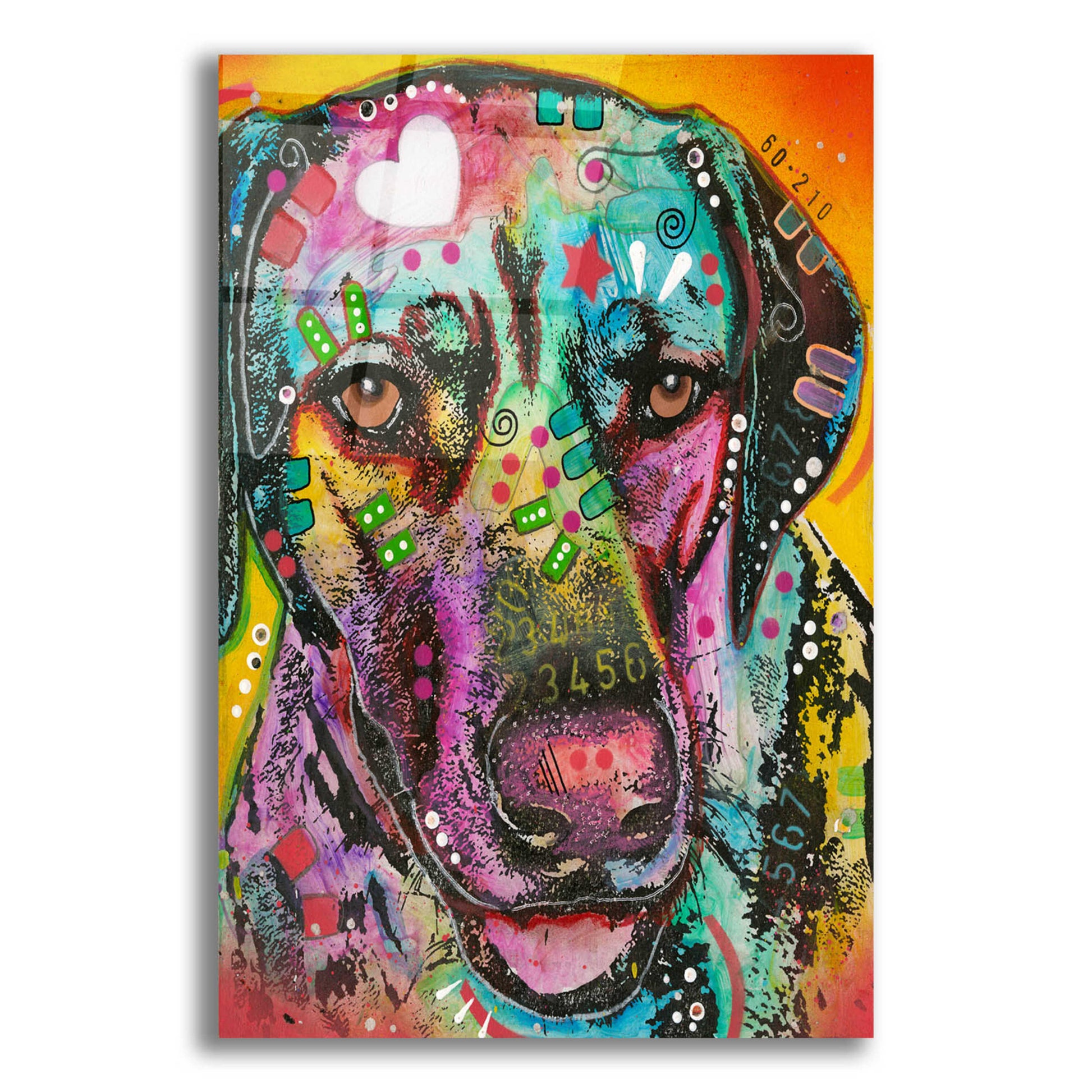 Epic Art 'Labs have heart' by Dean Russo, Acrylic Glass Wall Art,12x16