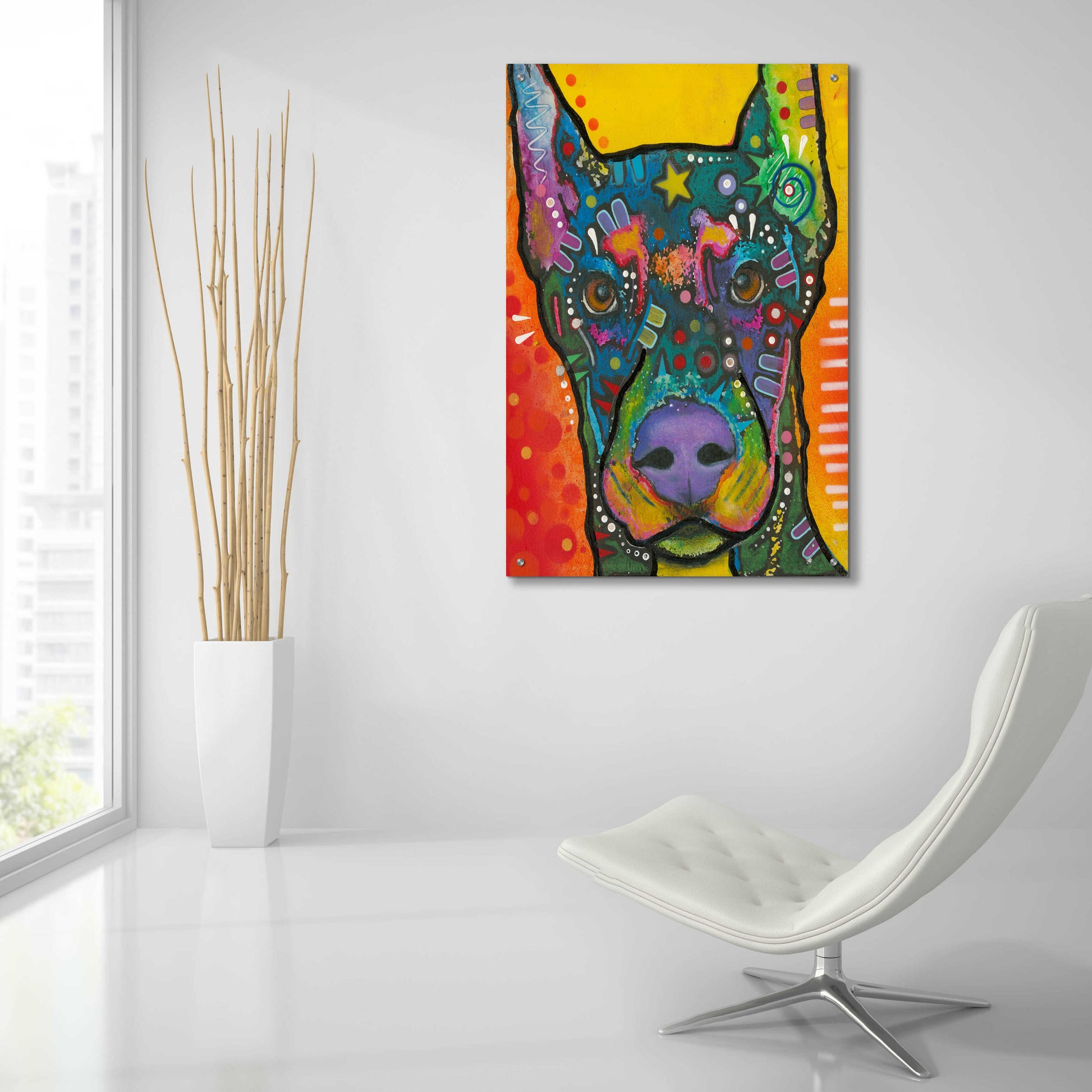 Epic Art 'ears perked' by Dean Russo, Acrylic Glass Wall Art,24x36