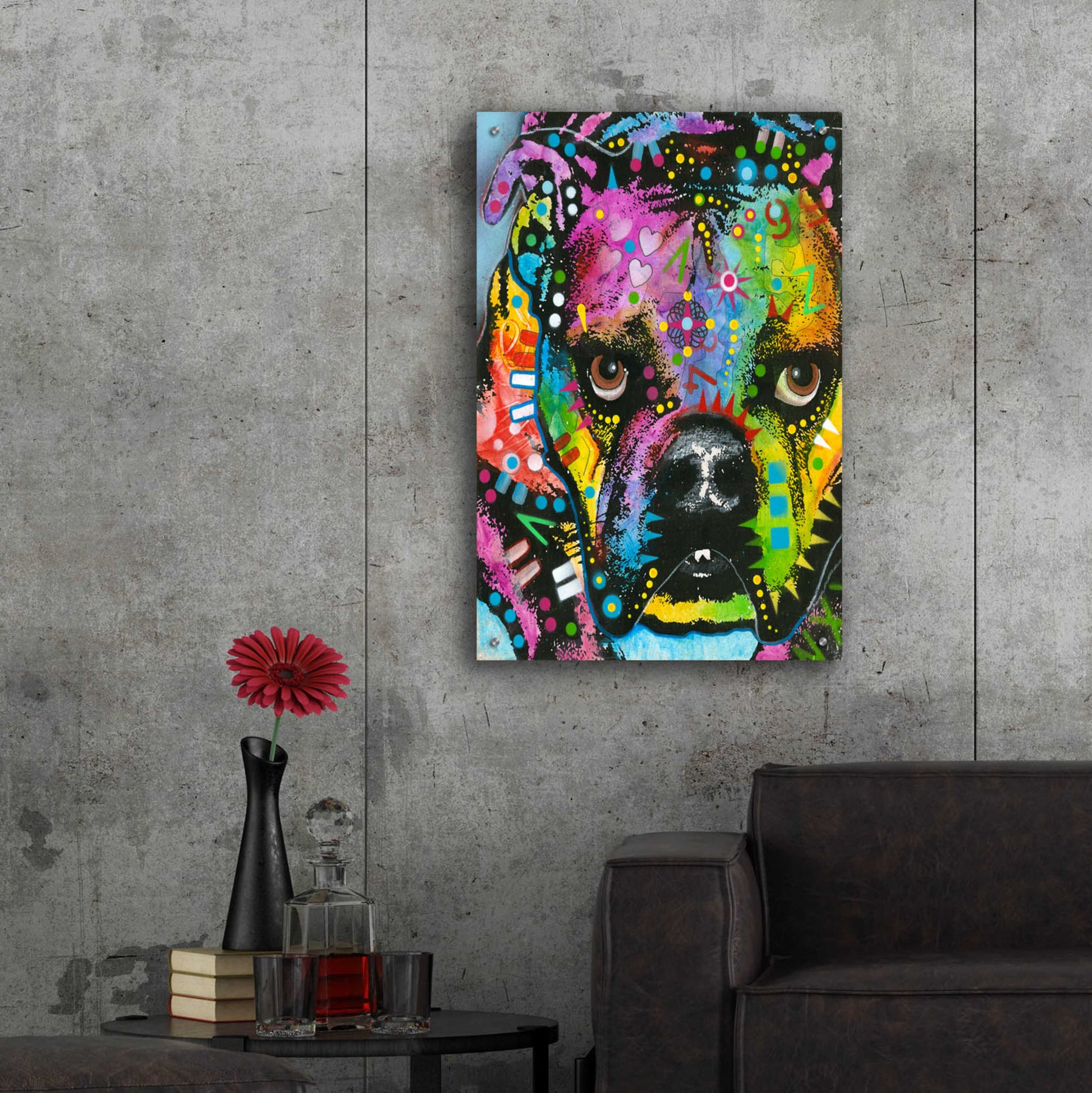 Epic Art 'bully love' by Dean Russo, Acrylic Glass Wall Art,24x36