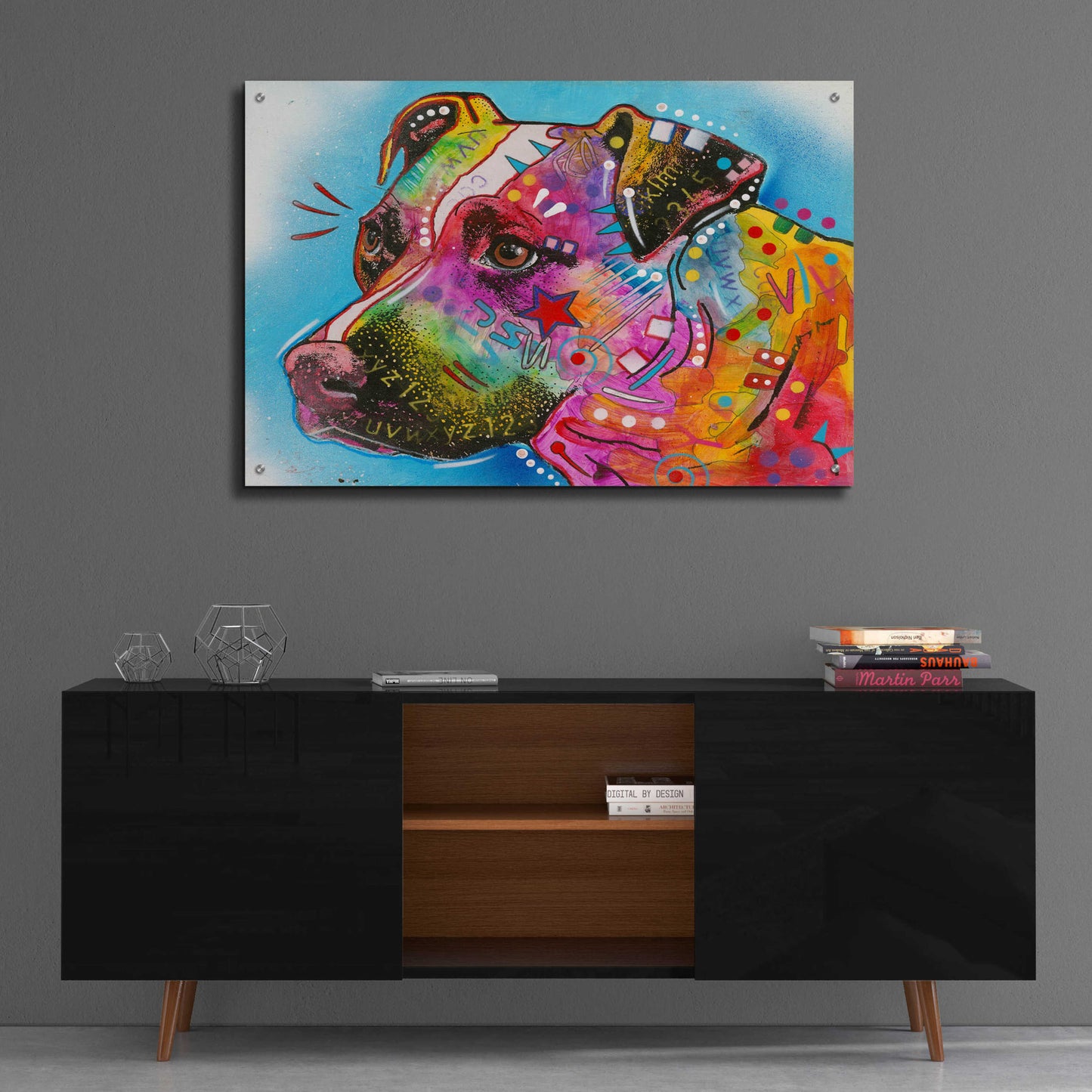 Epic Art 'Pit Bull Star' by Dean Russo, Acrylic Glass Wall Art,36x24