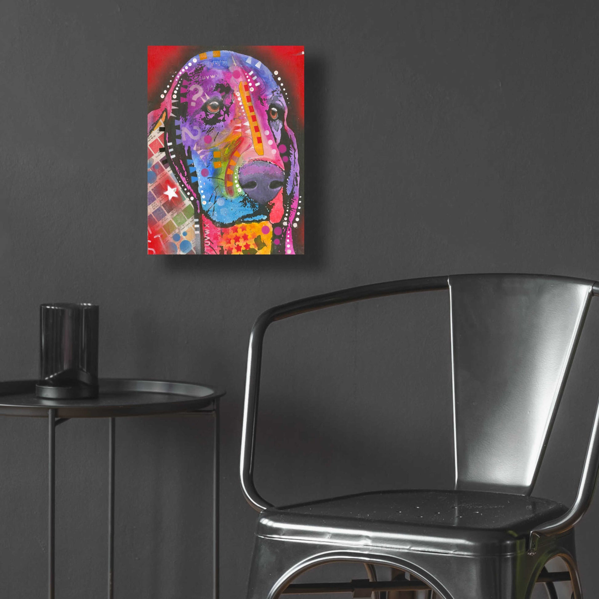 Epic Art 'Pantone Pop Basset Hound' by Dean Russo, Acrylic Glass Wall Art,12x16