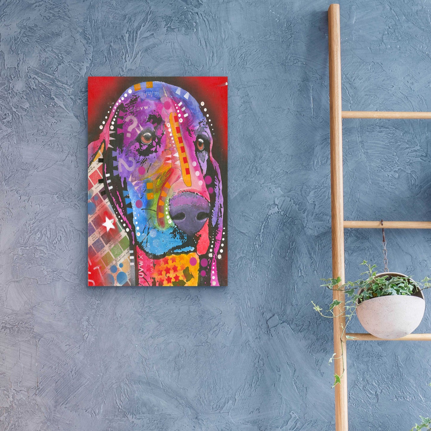 Epic Art 'Pantone Pop Basset Hound' by Dean Russo, Acrylic Glass Wall Art,16x24