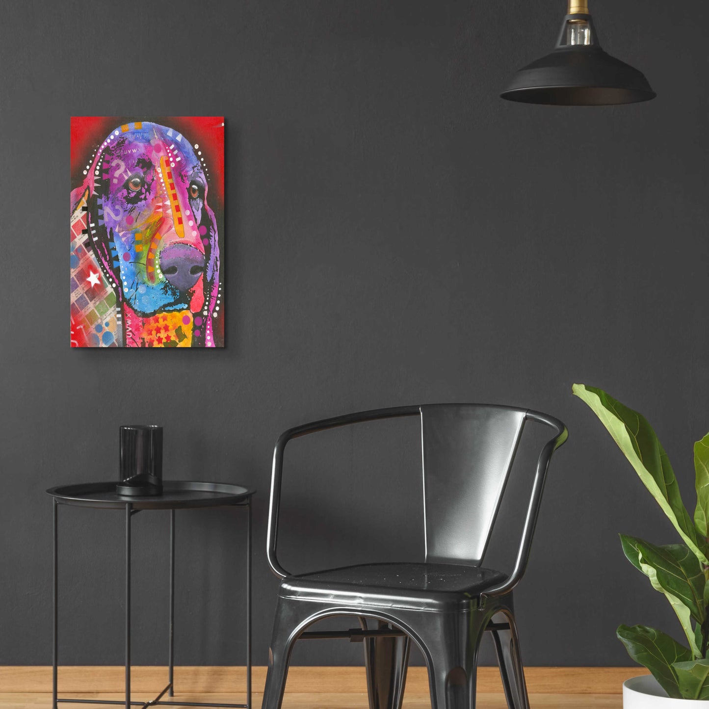 Epic Art 'Pantone Pop Basset Hound' by Dean Russo, Acrylic Glass Wall Art,16x24