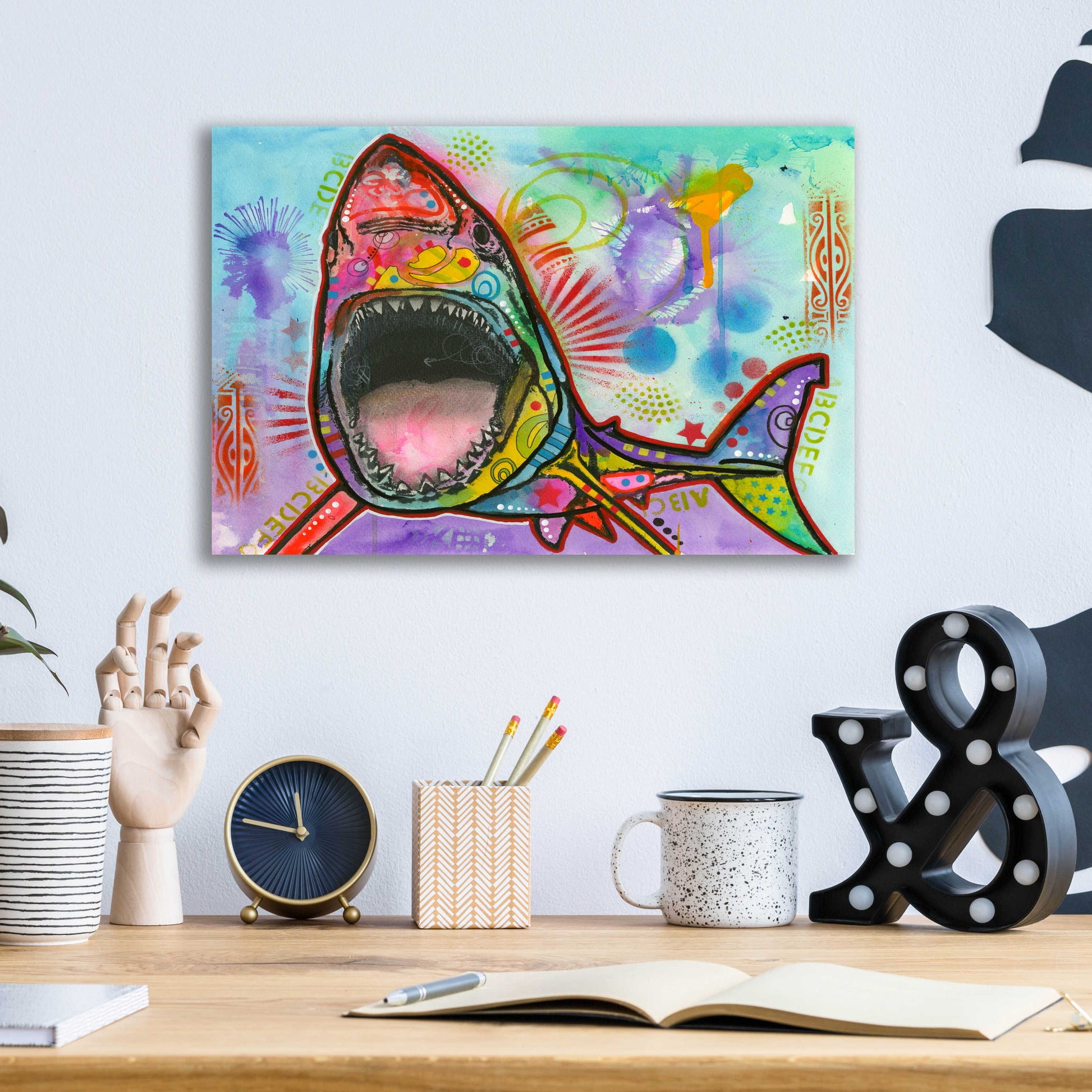 Epic Art 'Shark 1' by Dean Russo, Acrylic Glass Wall Art,16x12