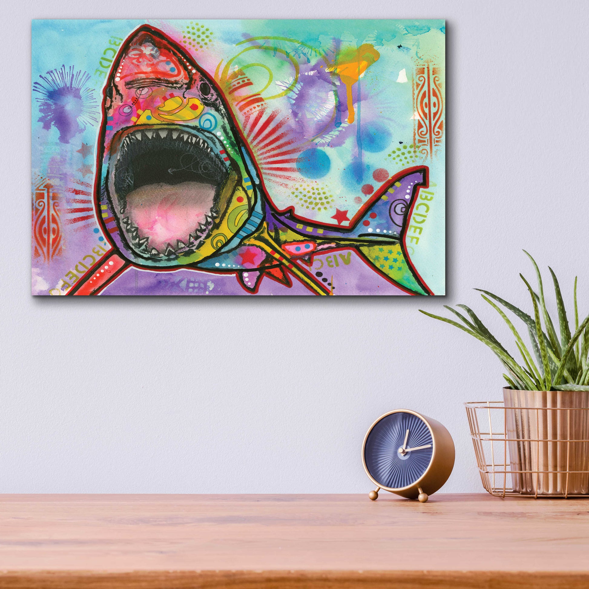 Epic Art 'Shark 1' by Dean Russo, Acrylic Glass Wall Art,16x12