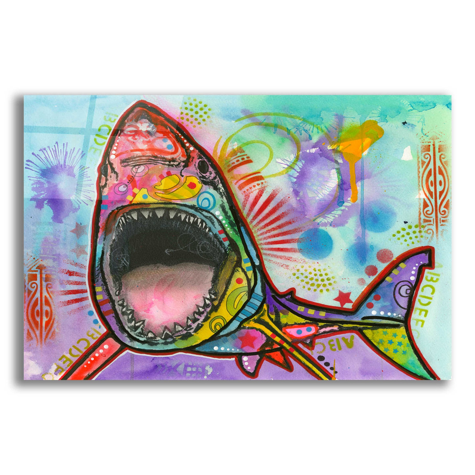 Epic Art 'Shark 1' by Dean Russo, Acrylic Glass Wall Art,16x12