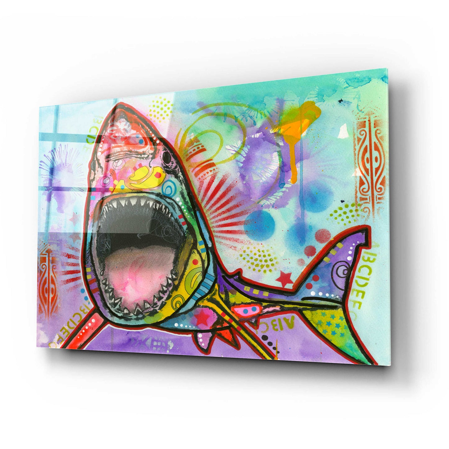 Epic Art 'Shark 1' by Dean Russo, Acrylic Glass Wall Art,24x16