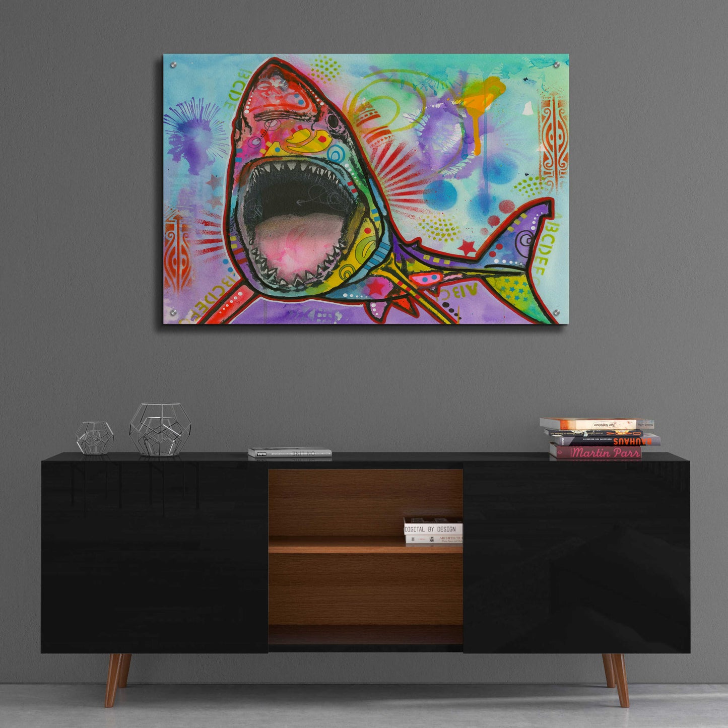 Epic Art 'Shark 1' by Dean Russo, Acrylic Glass Wall Art,36x24