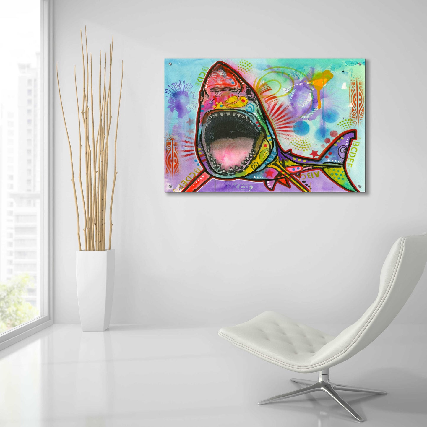 Epic Art 'Shark 1' by Dean Russo, Acrylic Glass Wall Art,36x24