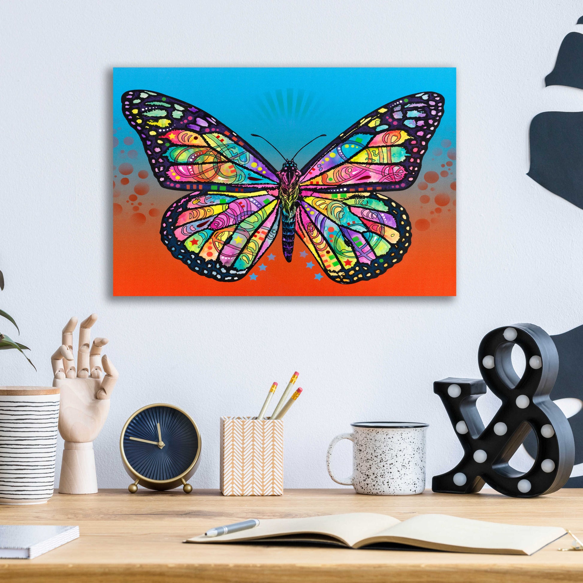 Epic Art 'Butterfly' by Dean Russo, Acrylic Glass Wall Art,16x12