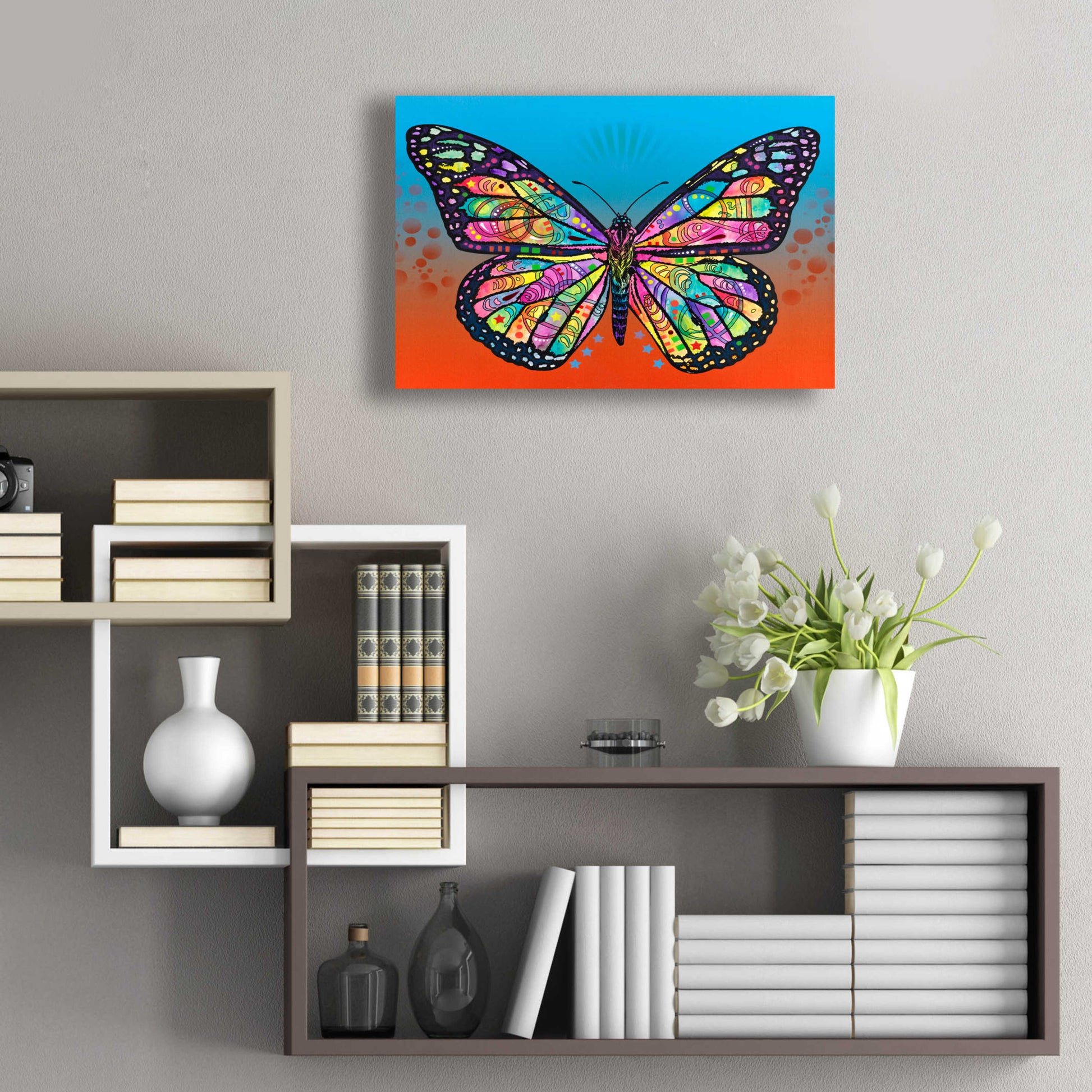 Epic Art 'Butterfly' by Dean Russo, Acrylic Glass Wall Art,24x16