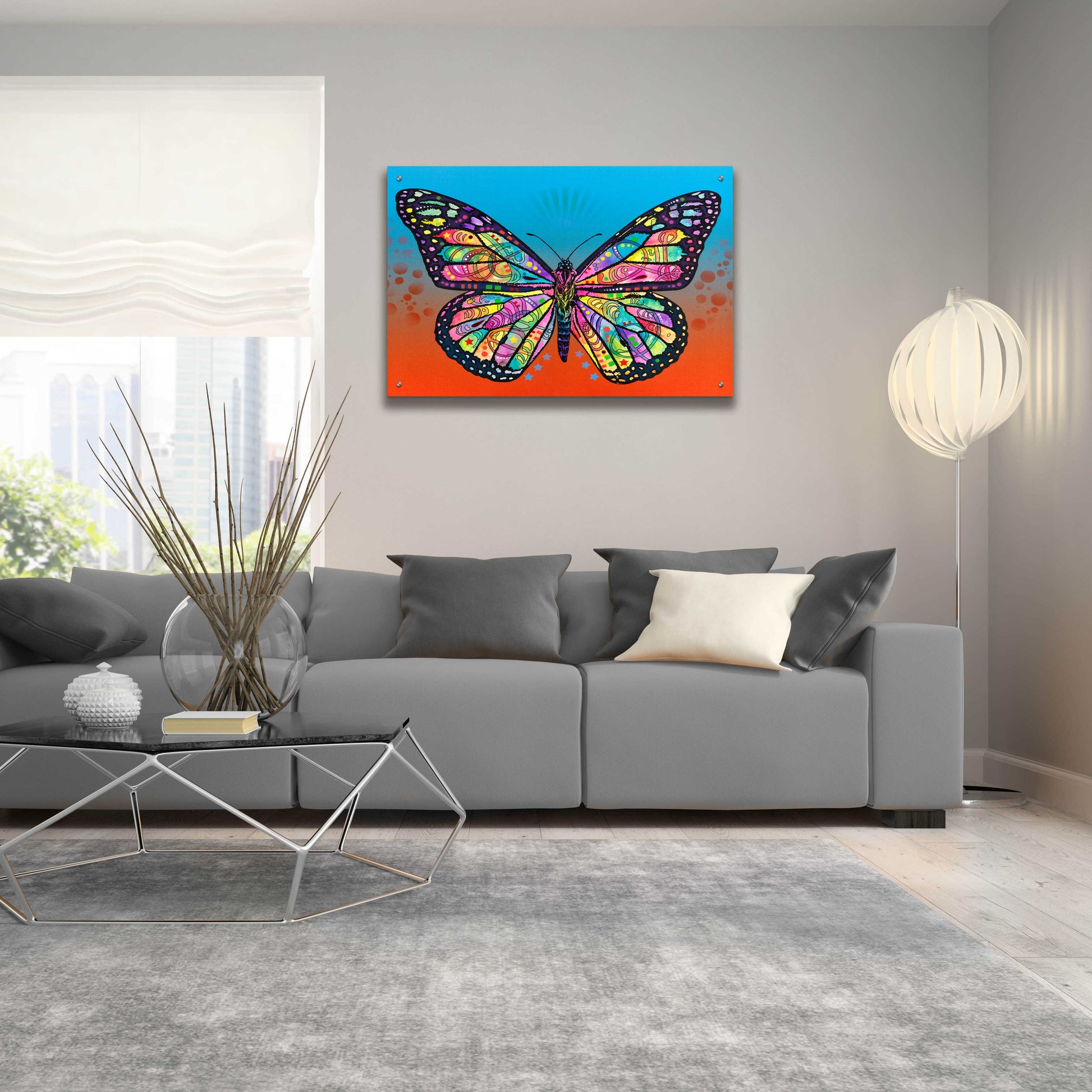 Epic Art 'Butterfly' by Dean Russo, Acrylic Glass Wall Art,36x24