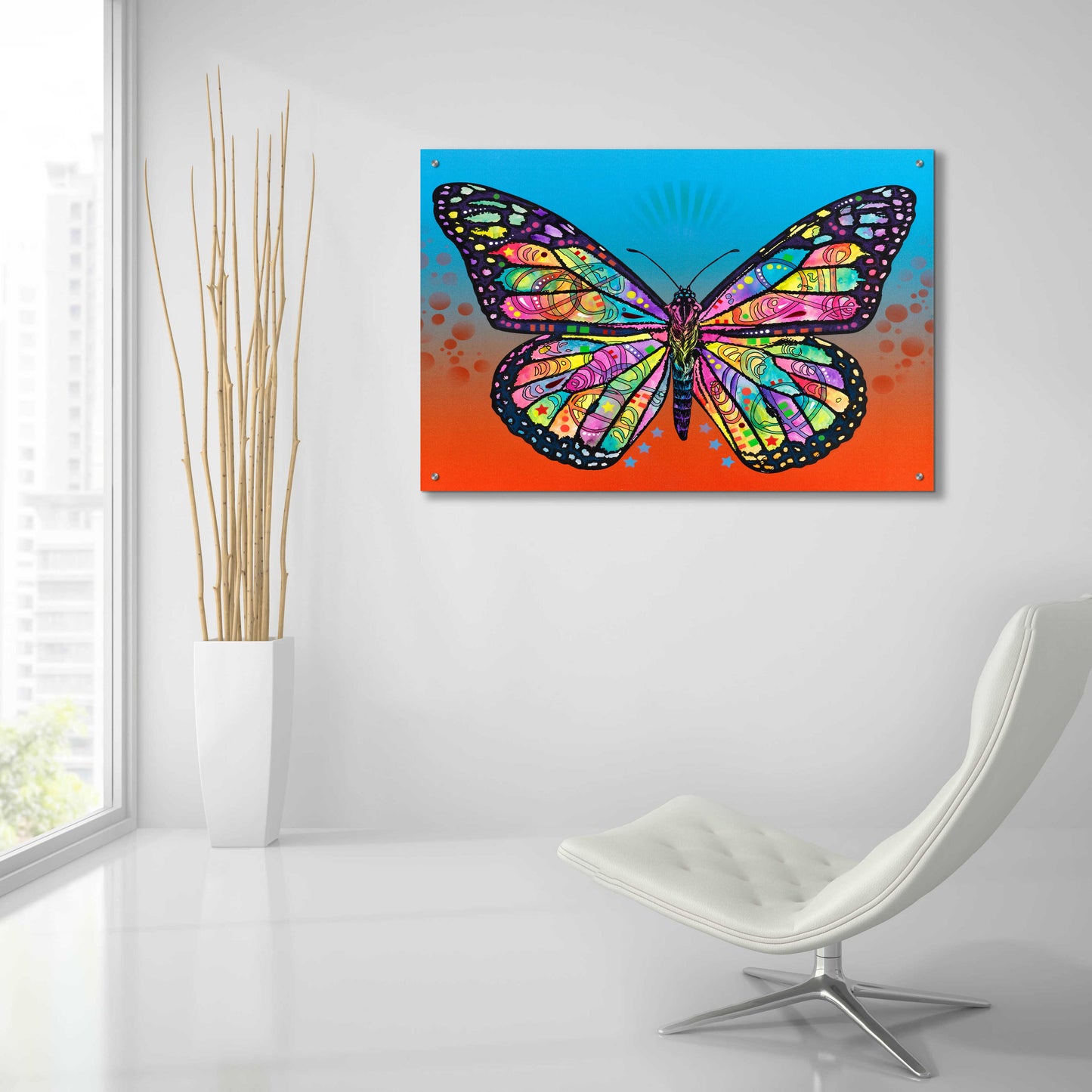 Epic Art 'Butterfly' by Dean Russo, Acrylic Glass Wall Art,36x24