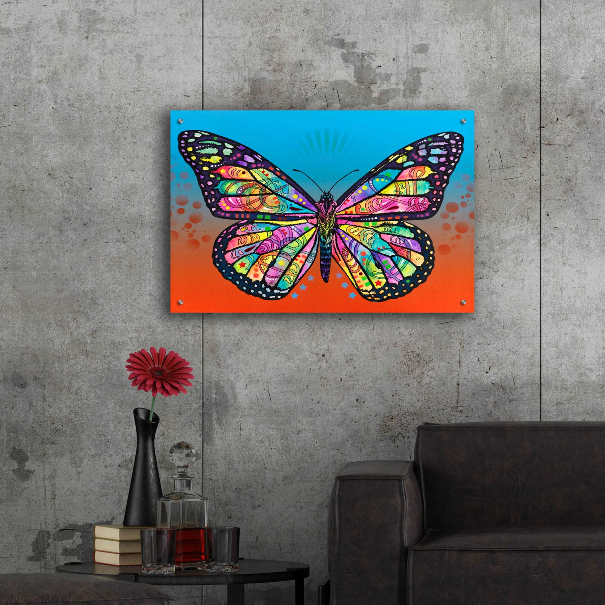 Epic Art 'Butterfly' by Dean Russo, Acrylic Glass Wall Art,36x24