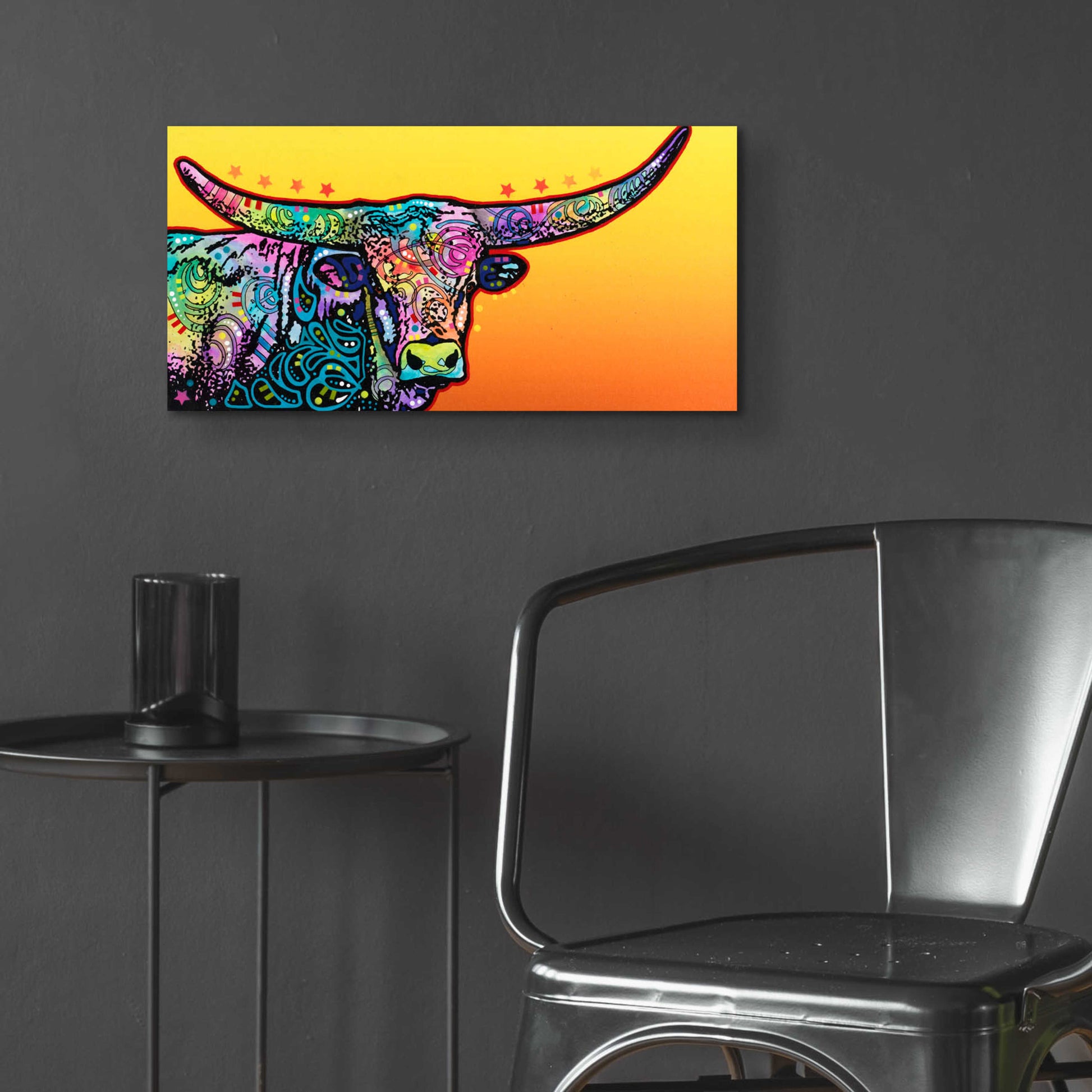 Epic Art 'Longhorn' by Dean Russo, Acrylic Glass Wall Art,24x12