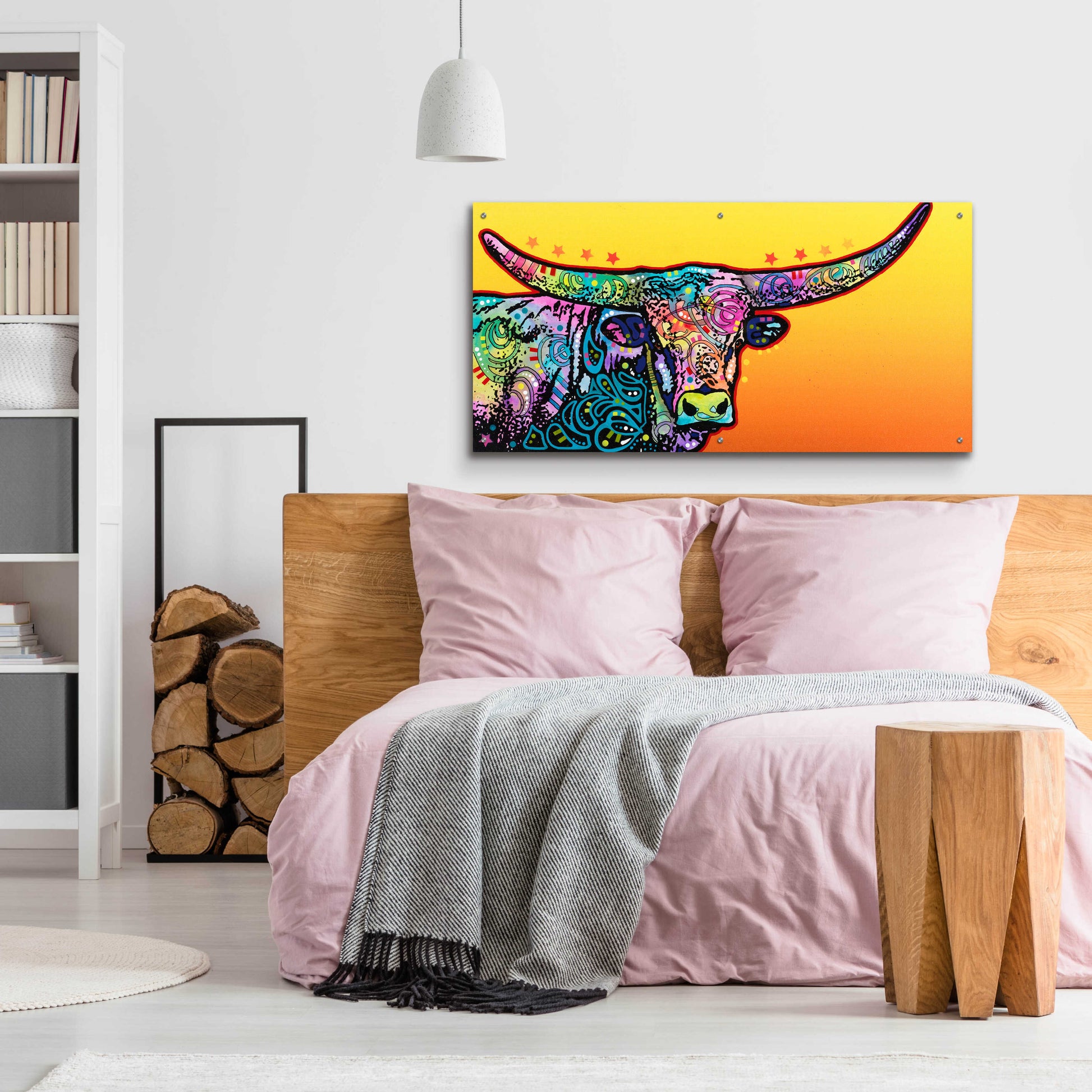 Epic Art 'Longhorn' by Dean Russo, Acrylic Glass Wall Art,48x24