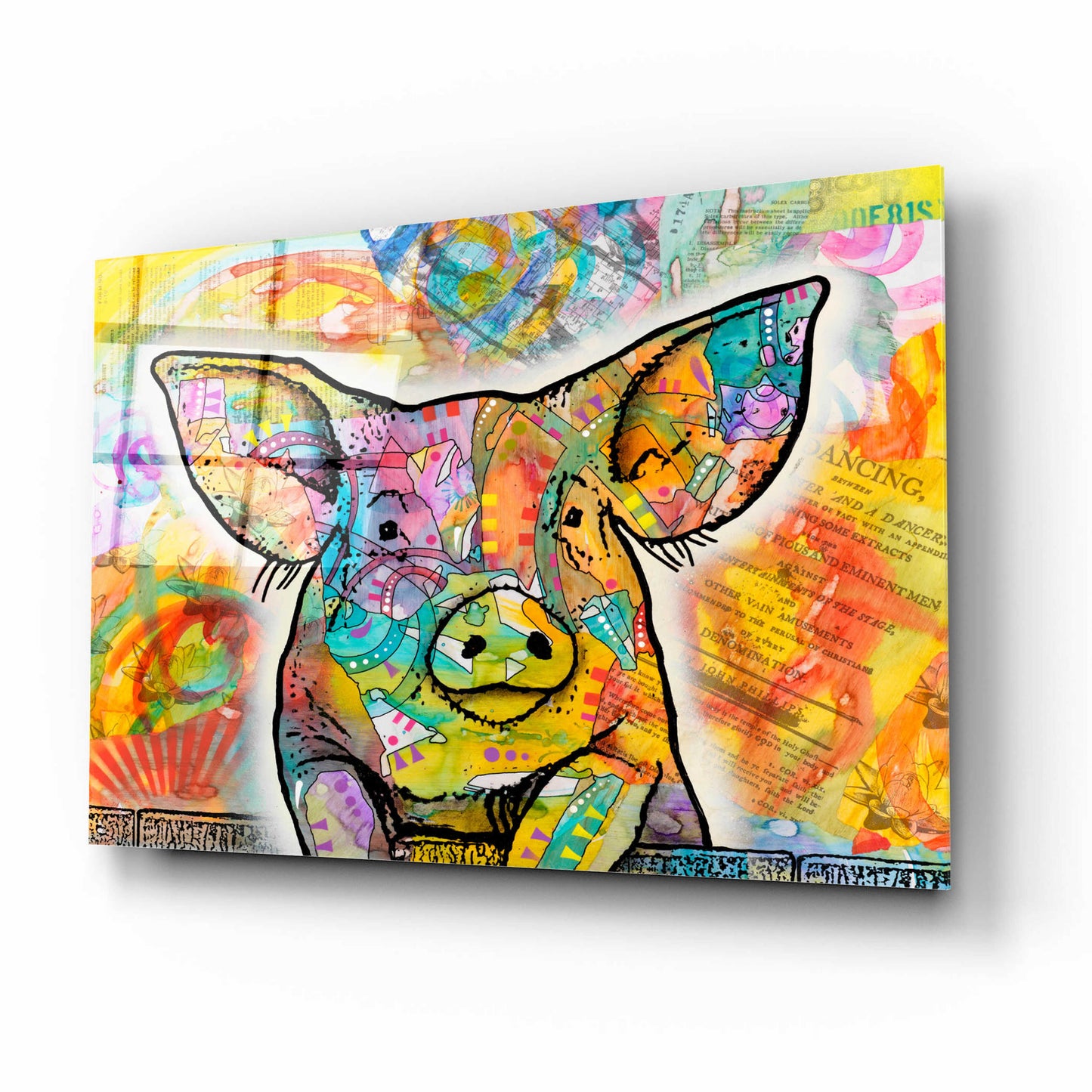 Epic Art 'The Pig' by Dean Russo, Acrylic Glass Wall Art,16x12