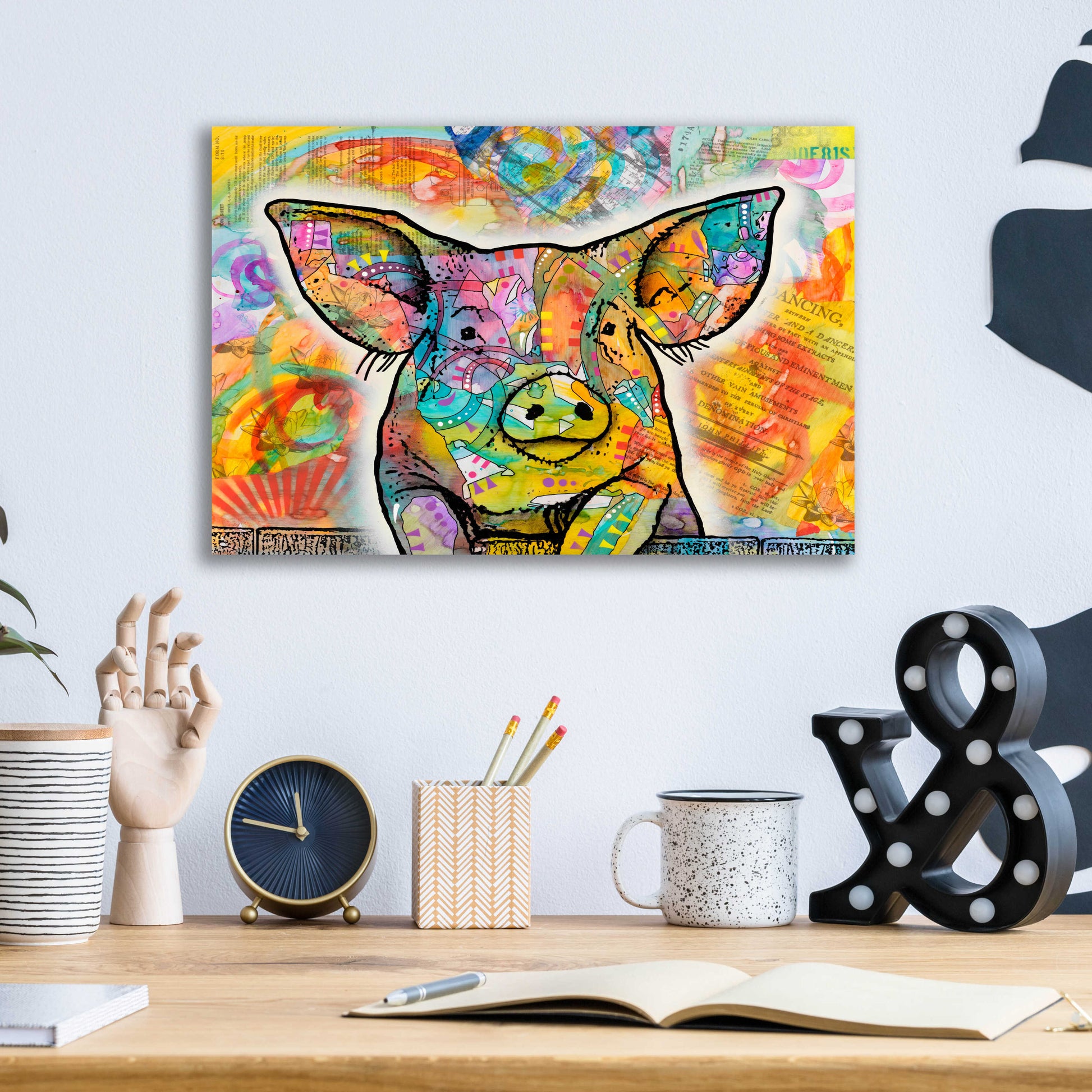 Epic Art 'The Pig' by Dean Russo, Acrylic Glass Wall Art,16x12