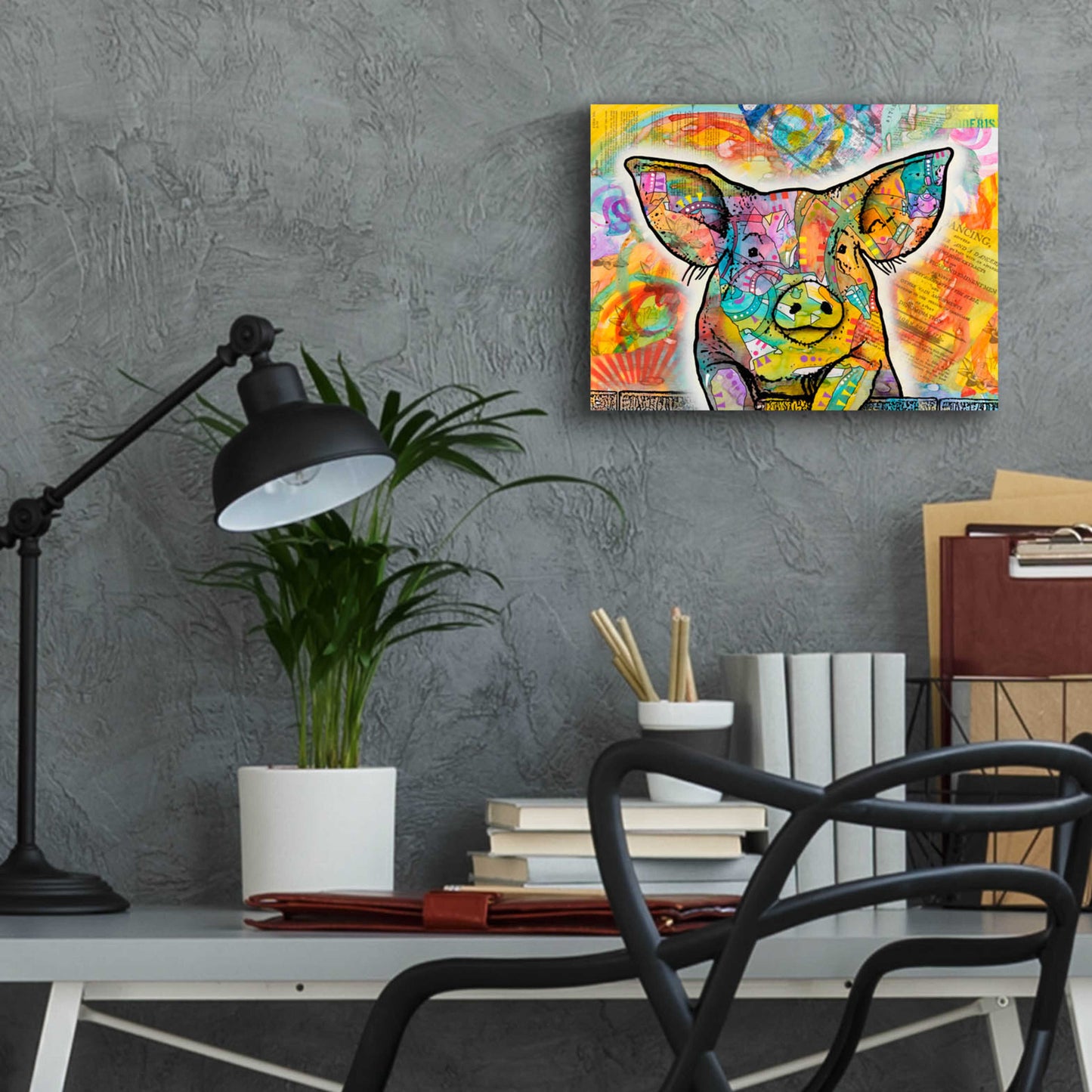 Epic Art 'The Pig' by Dean Russo, Acrylic Glass Wall Art,16x12