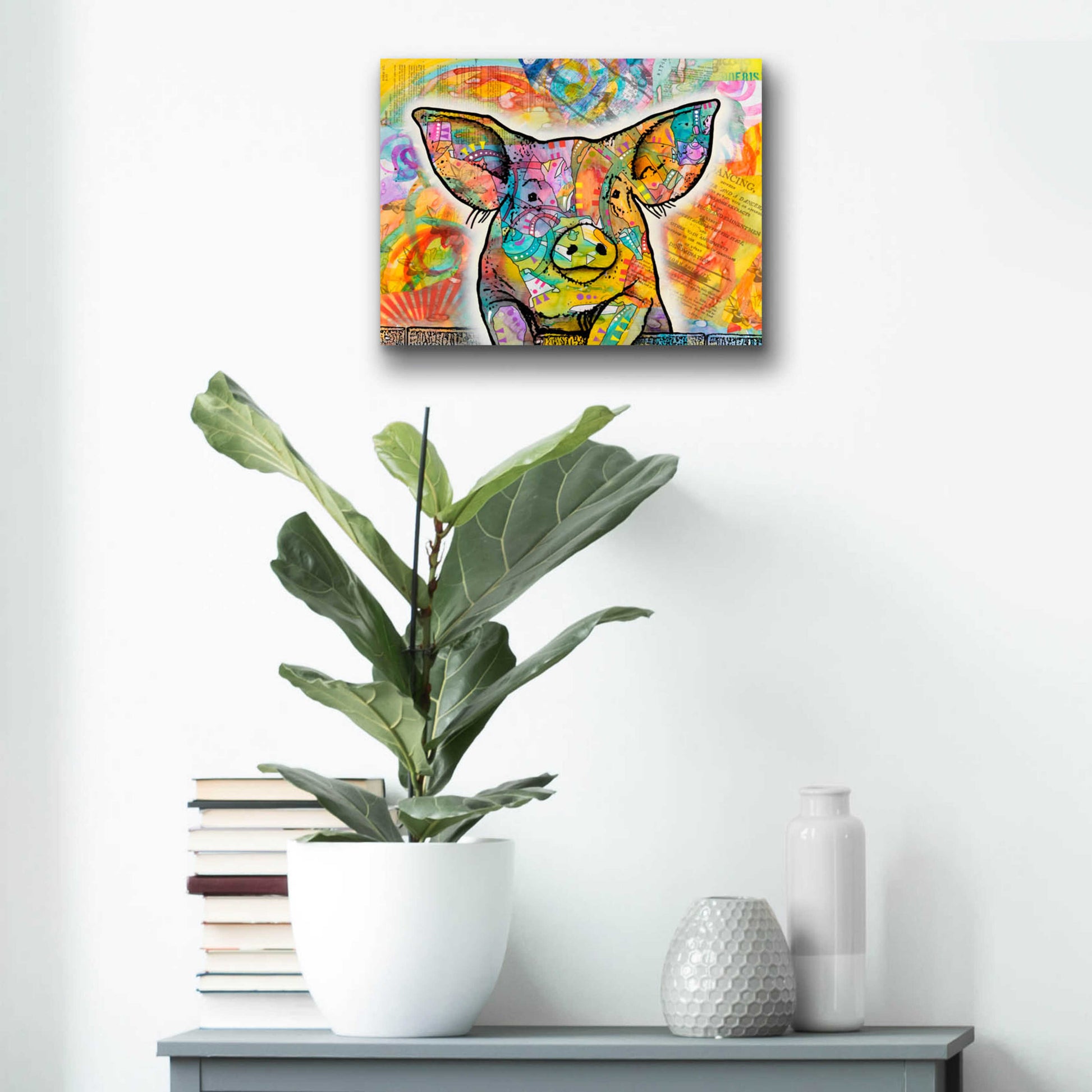 Epic Art 'The Pig' by Dean Russo, Acrylic Glass Wall Art,16x12