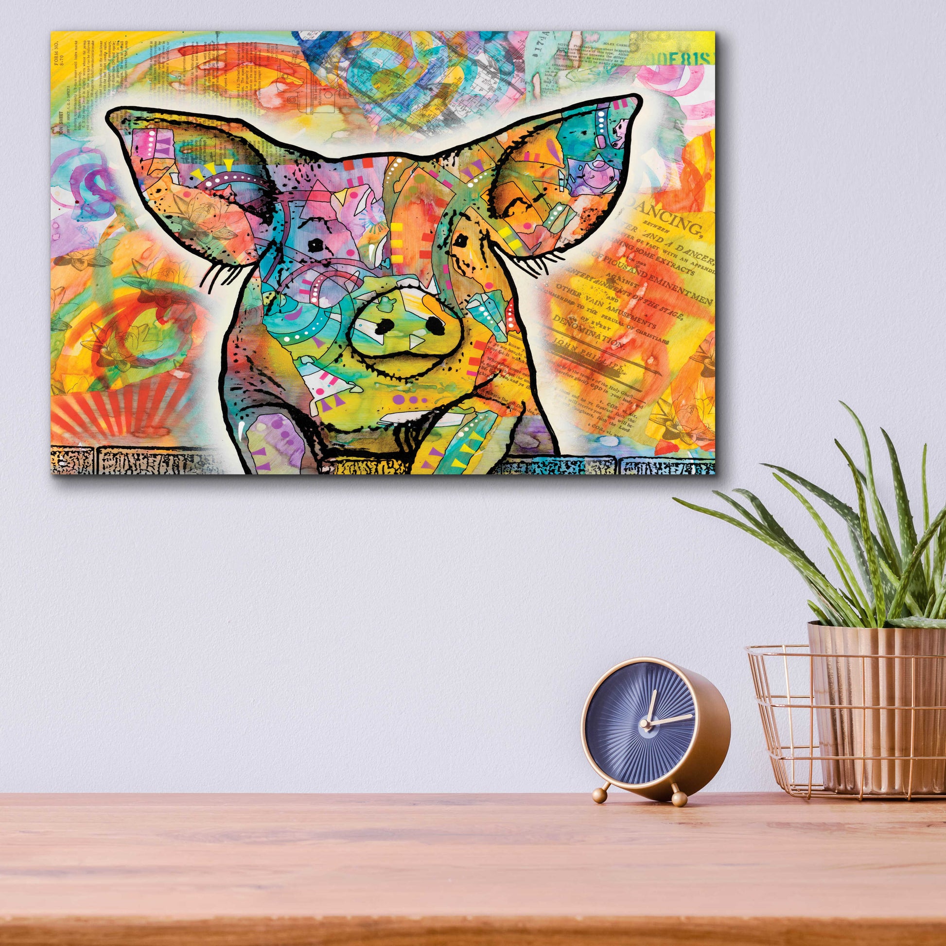 Epic Art 'The Pig' by Dean Russo, Acrylic Glass Wall Art,16x12