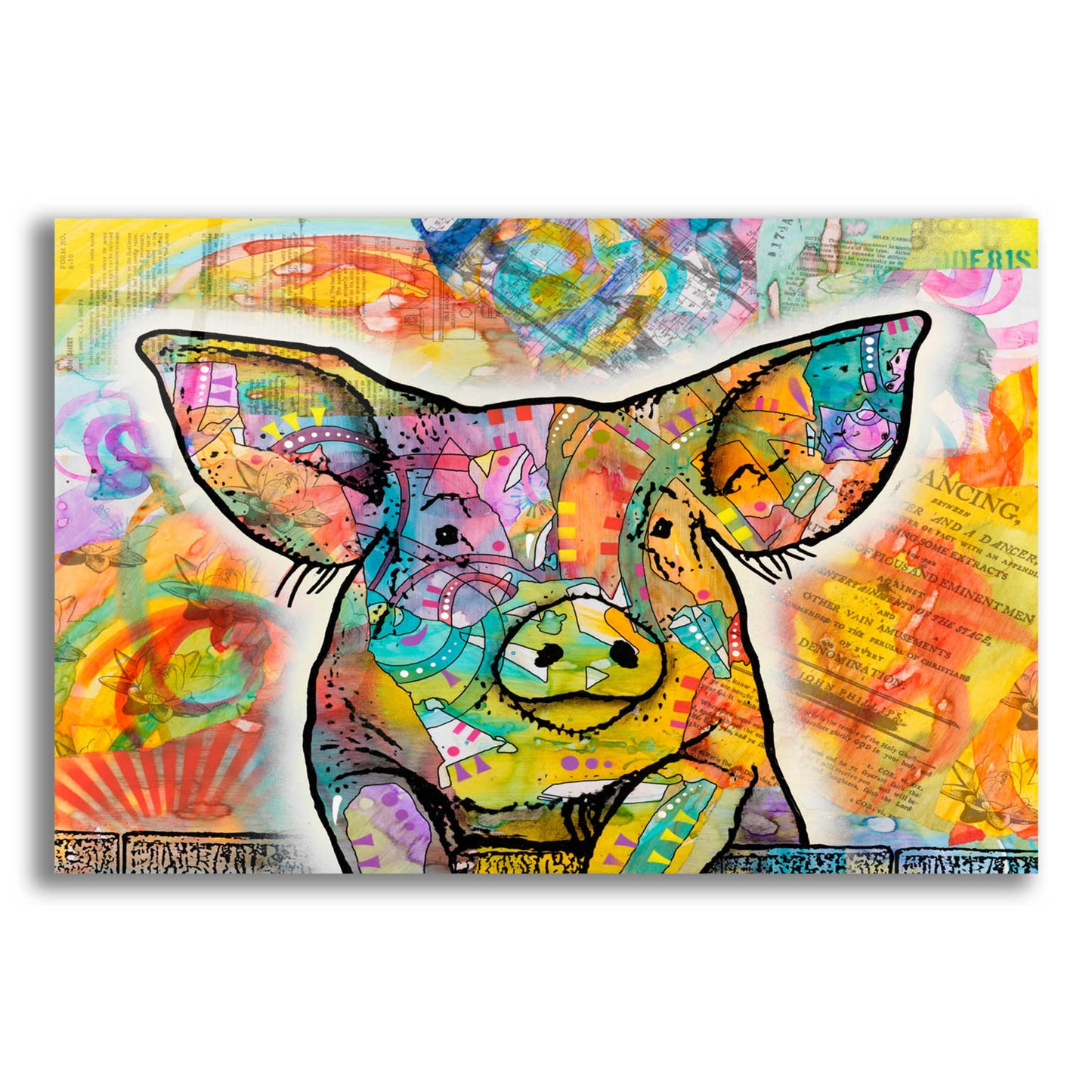 Epic Art 'The Pig' by Dean Russo, Acrylic Glass Wall Art,16x12