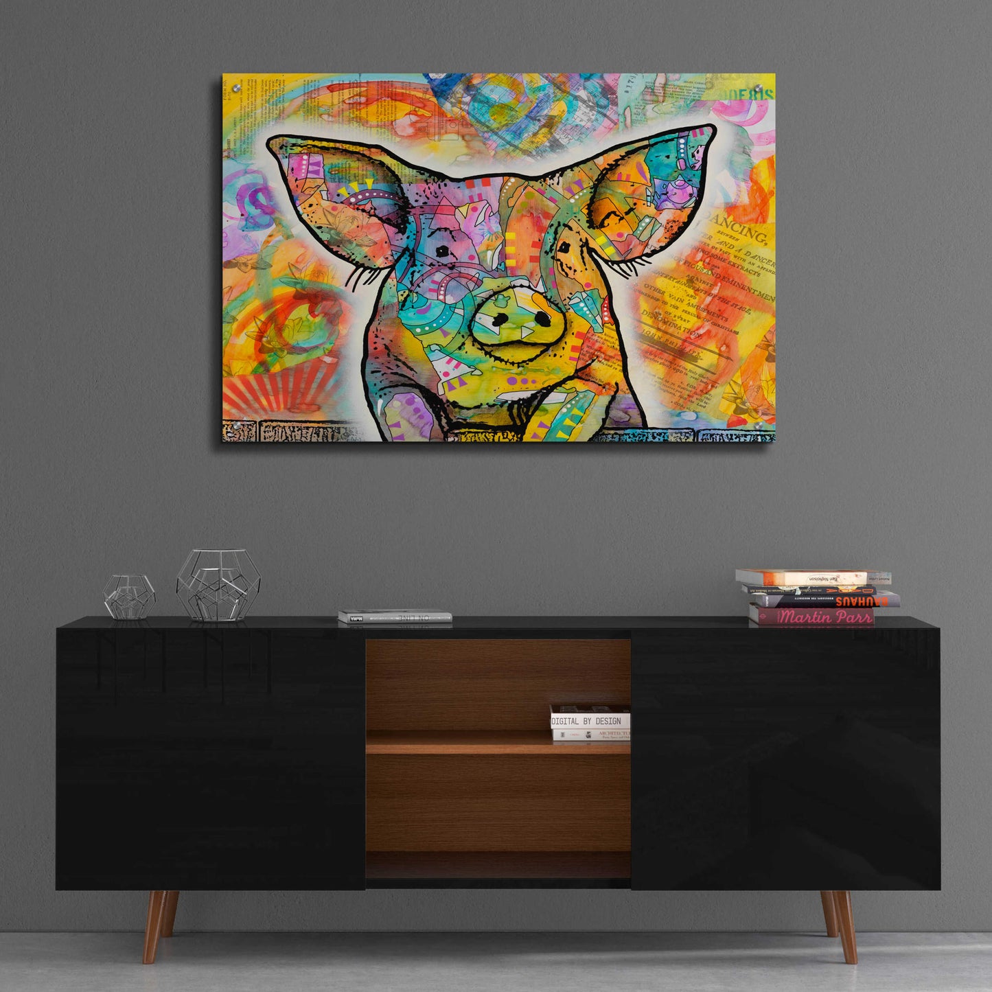 Epic Art 'The Pig' by Dean Russo, Acrylic Glass Wall Art,36x24