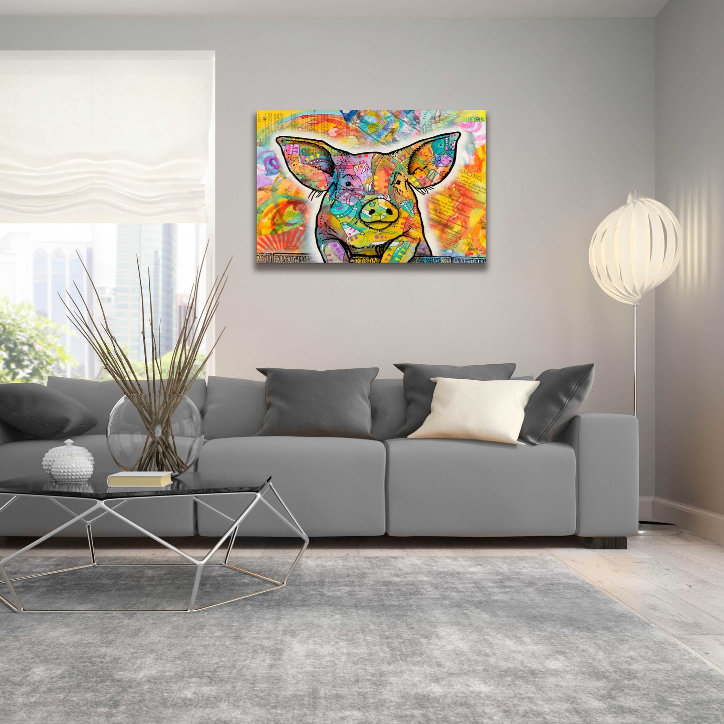 Epic Art 'The Pig' by Dean Russo, Acrylic Glass Wall Art,36x24