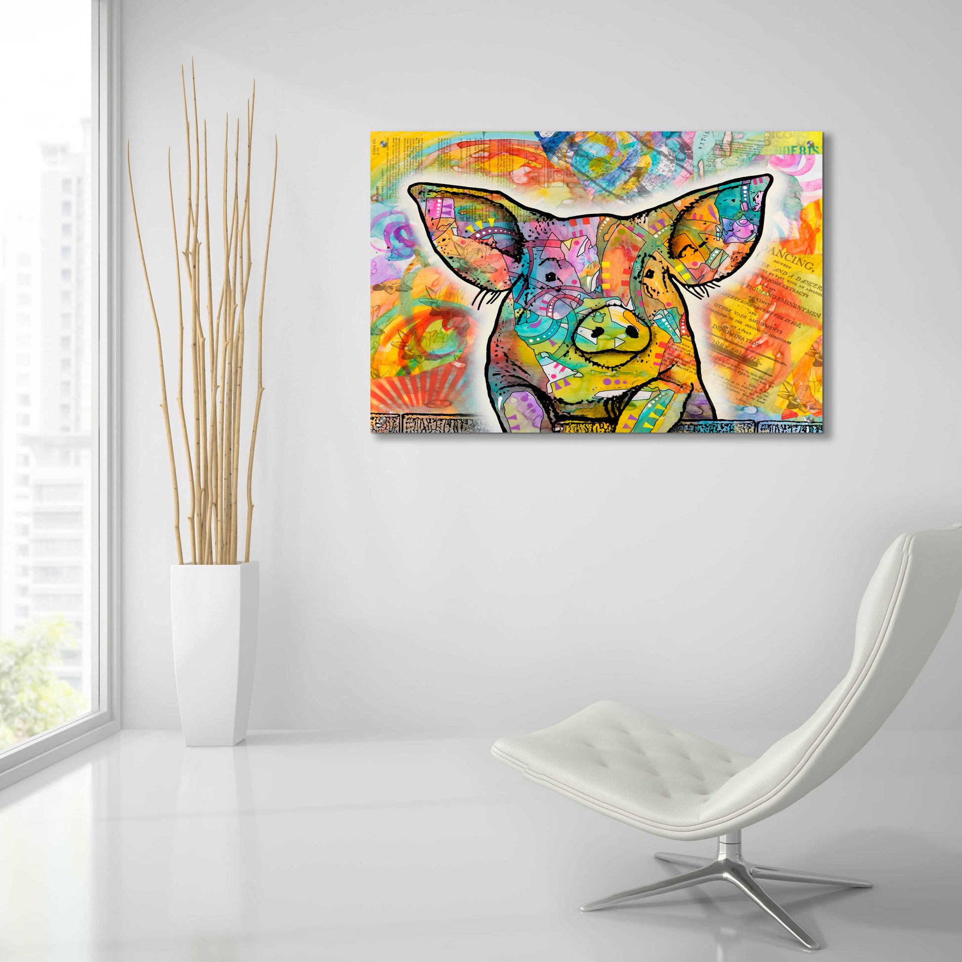 Epic Art 'The Pig' by Dean Russo, Acrylic Glass Wall Art,36x24